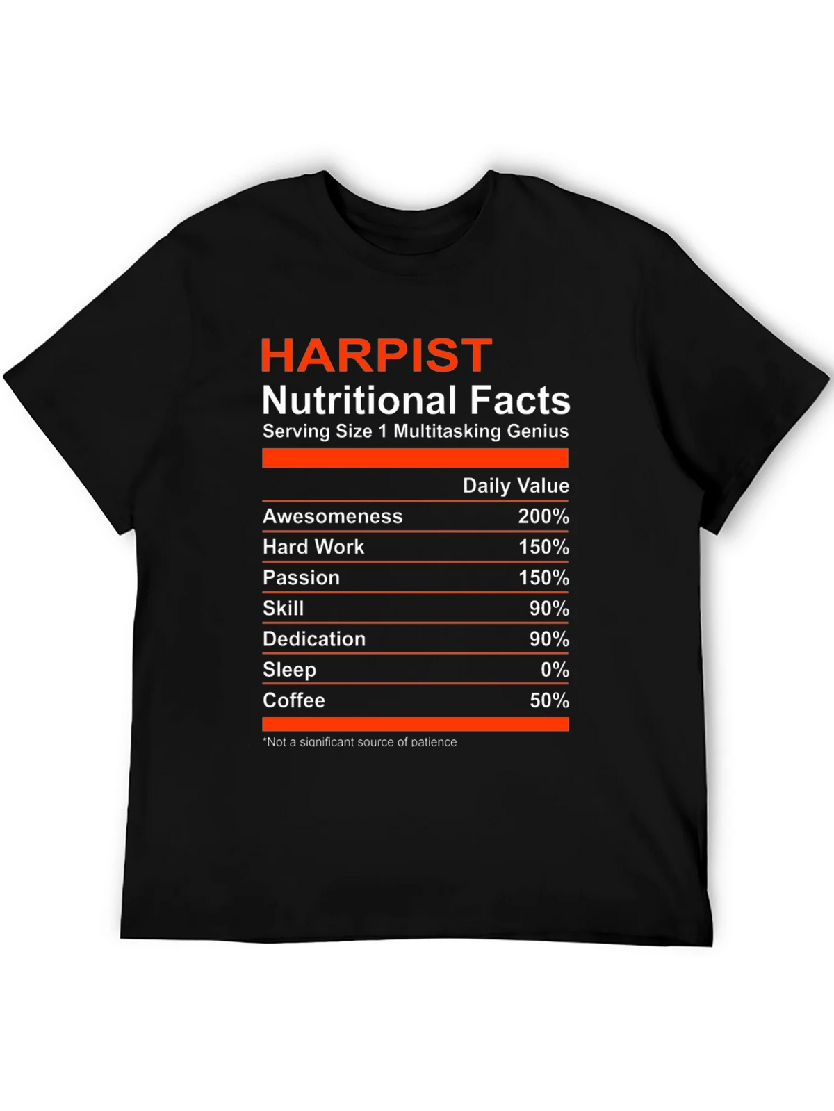 Harpist Nutritional Facts T-Shirt product image 5