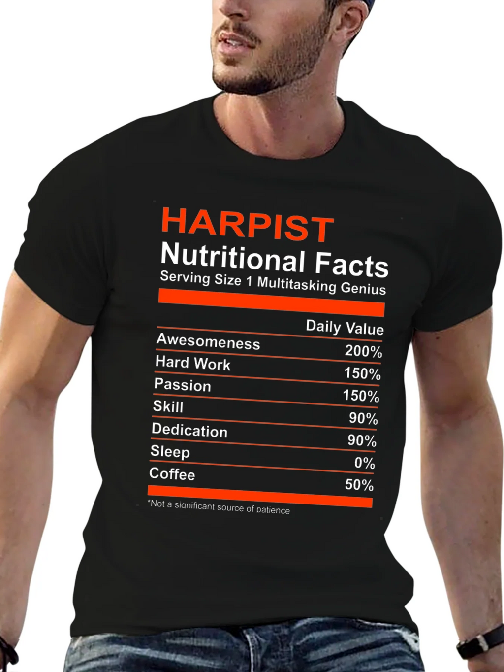 Harpist Nutritional Facts T-Shirt product image 6