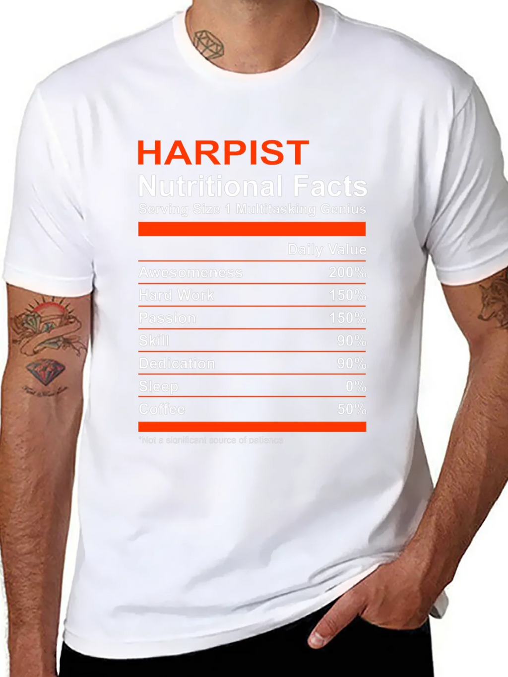 Harpist Nutritional Facts T-Shirt product image 7