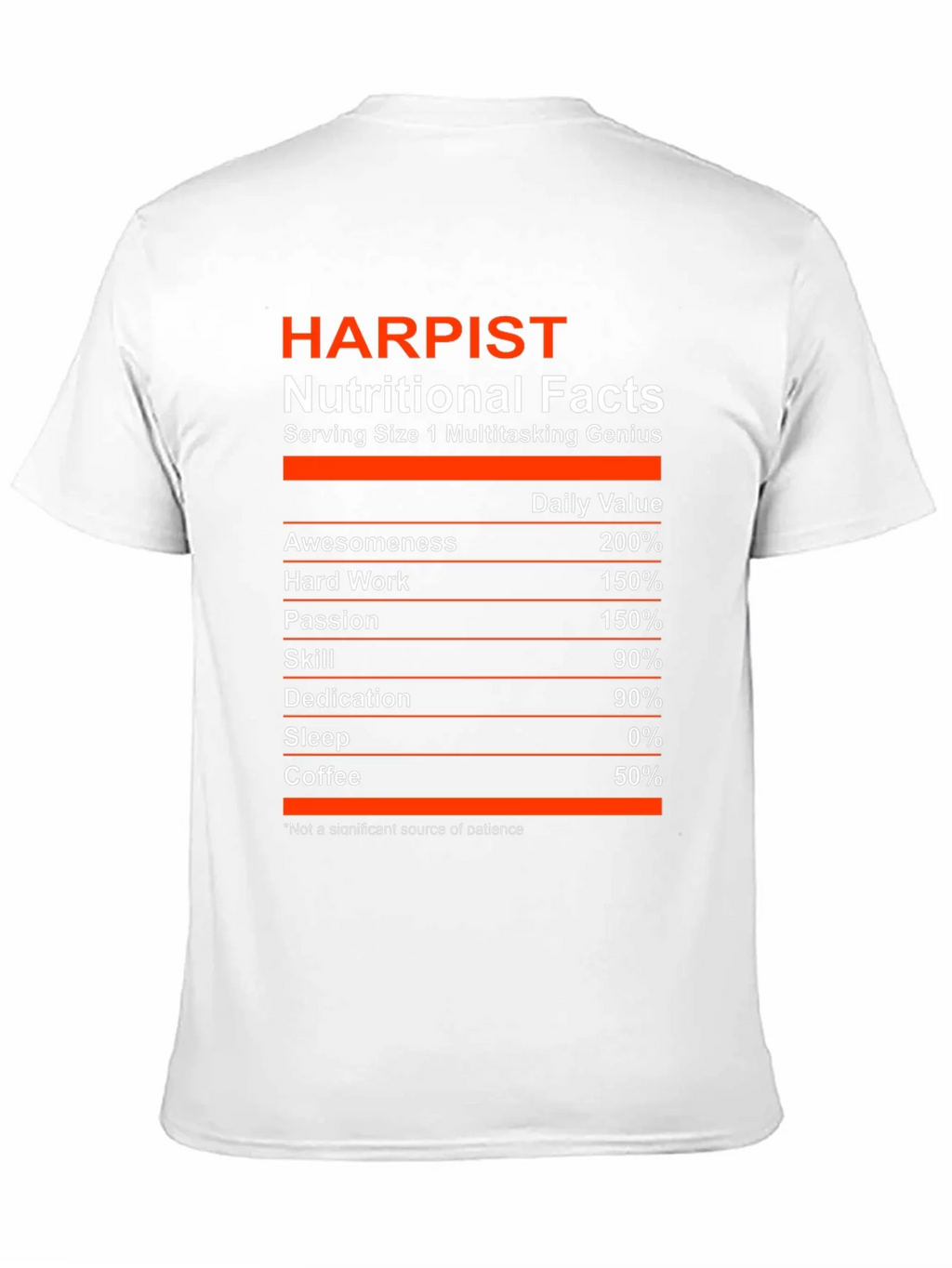 Harpist Nutritional Facts T-Shirt product image 10