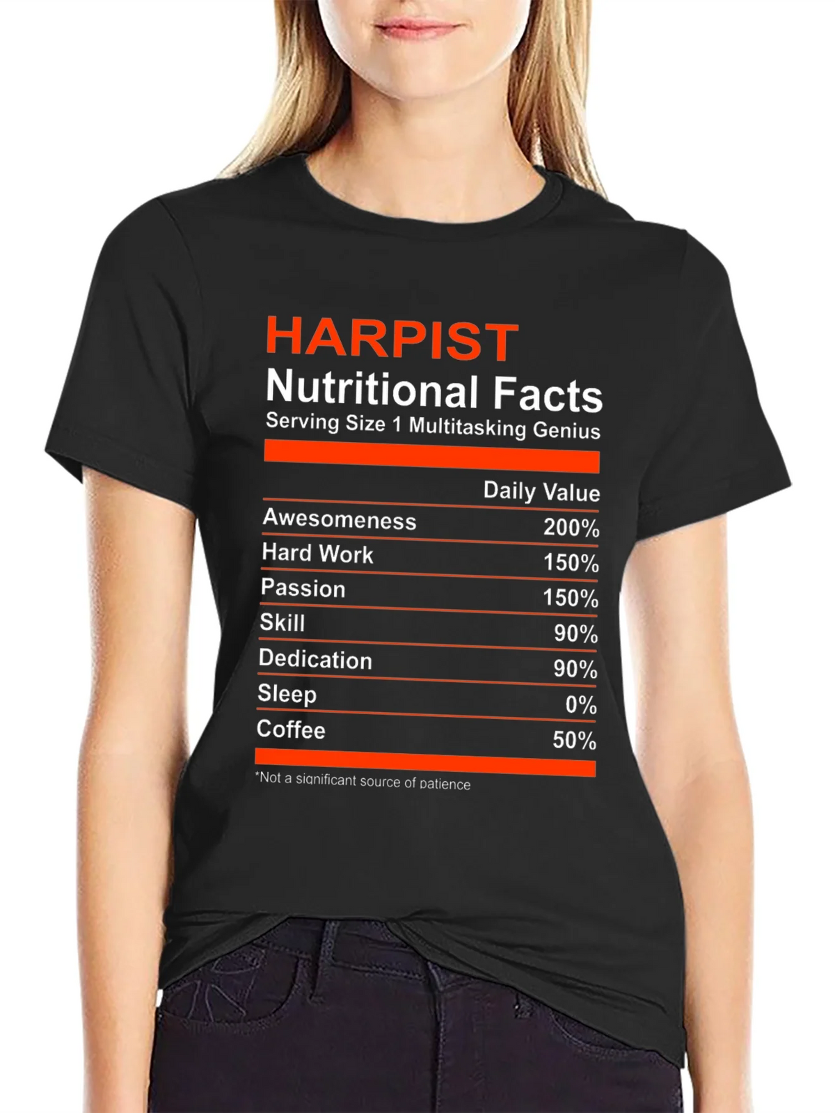 Harpist Nutritional Facts T-Shirt product image 2