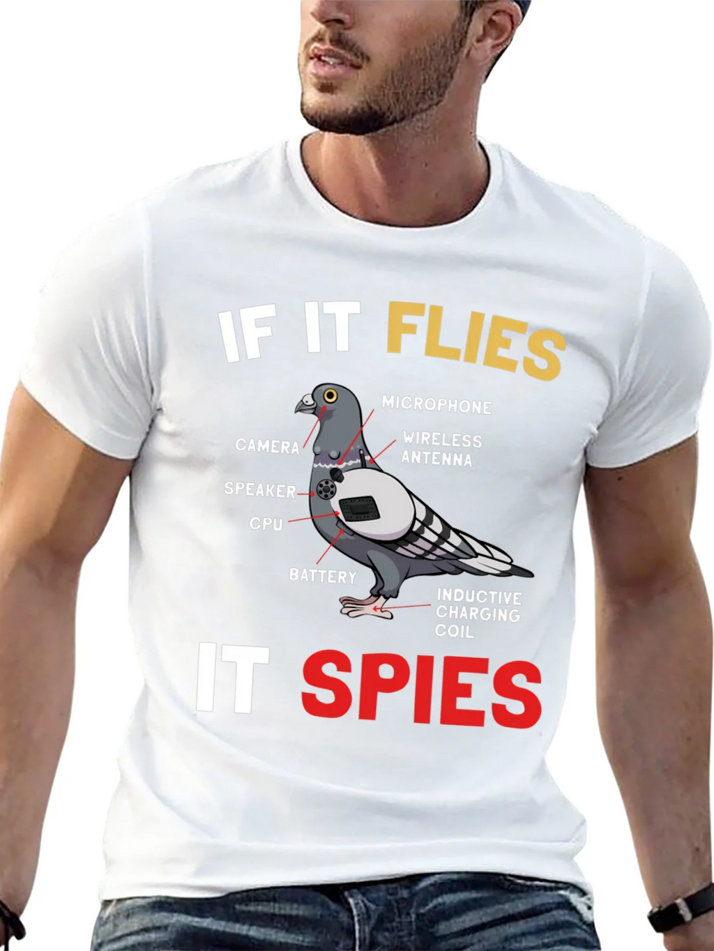 If It Flies It Spies Pigeon T-Shirt product image 10