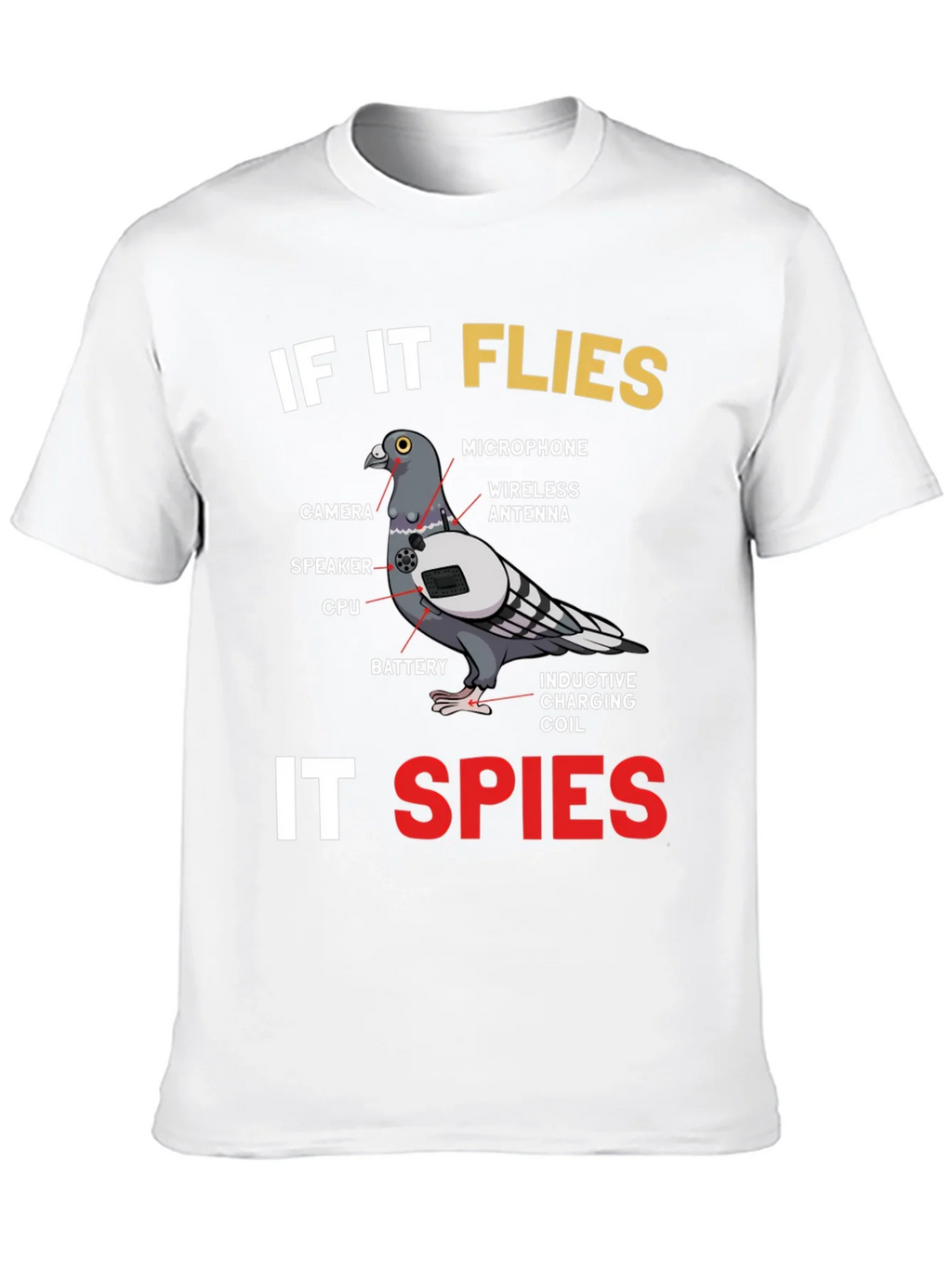 If It Flies It Spies Pigeon T-Shirt product image 8
