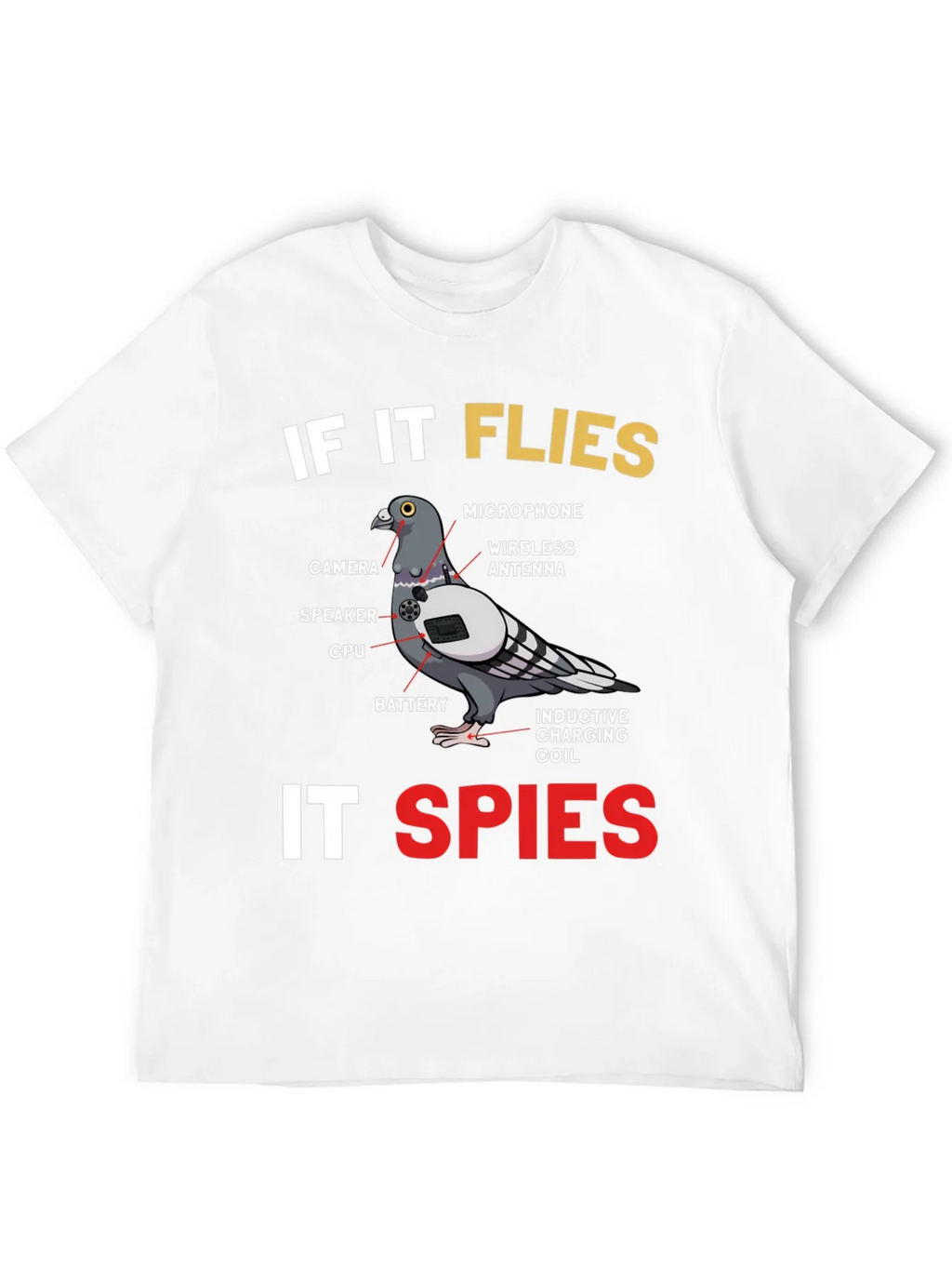 If It Flies It Spies Pigeon T-Shirt product image 9