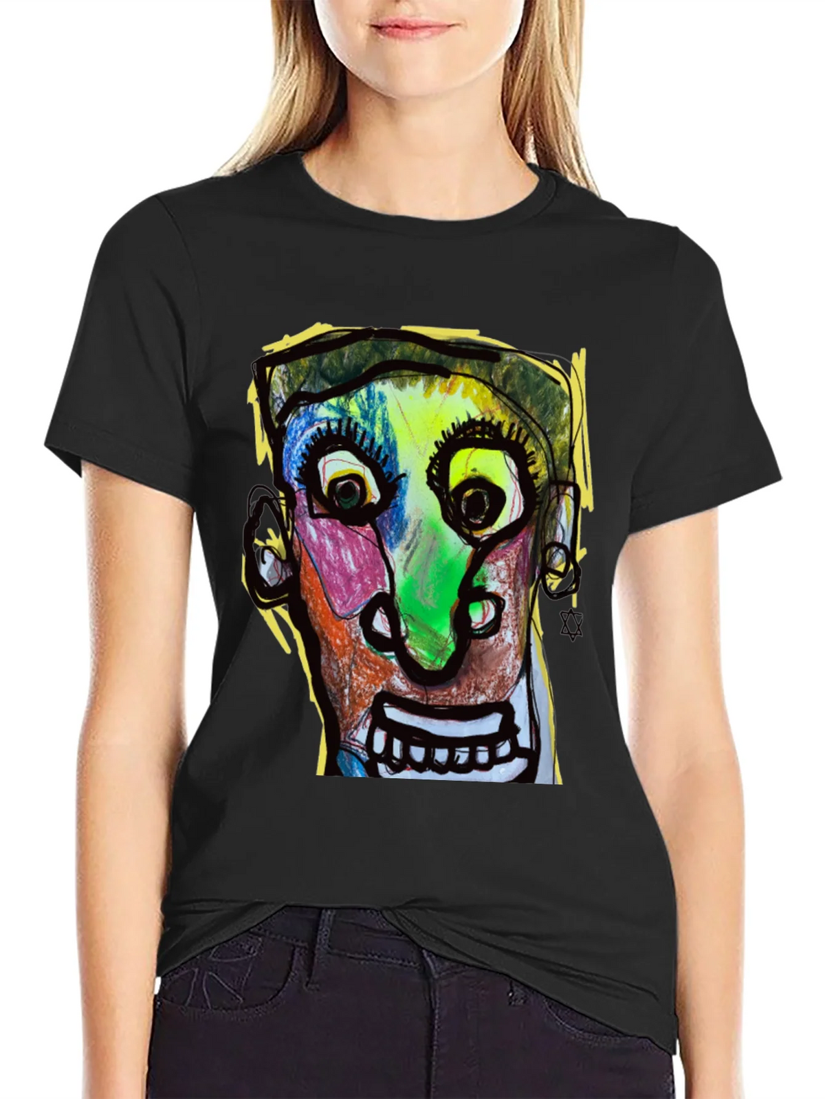 Abstract Face Graphic T-Shirt - Unique Art Tee product image 2