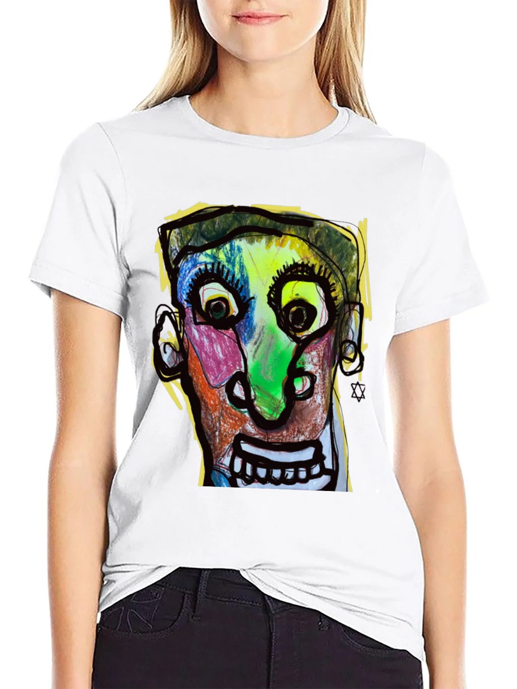 Abstract Face Graphic T-Shirt - Unique Art Tee product image 8