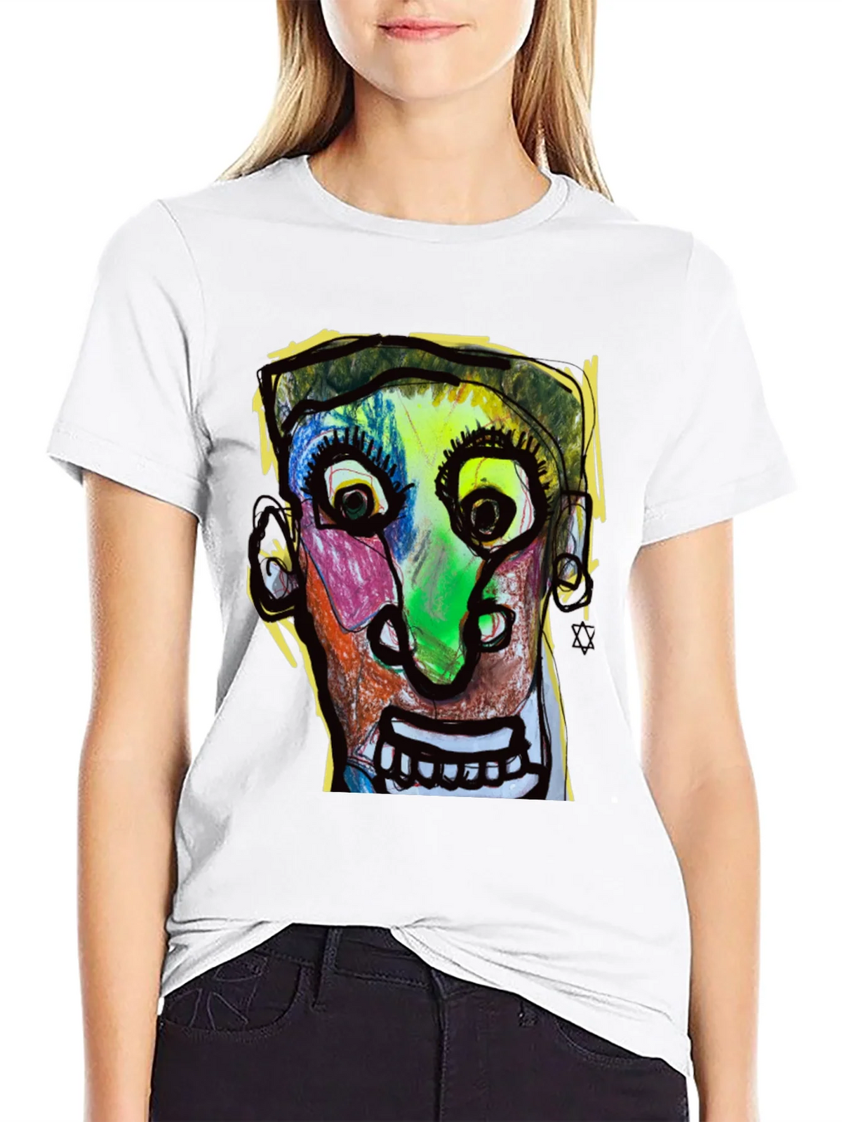 Abstract Face Graphic T-Shirt - Unique Art Tee product image 8