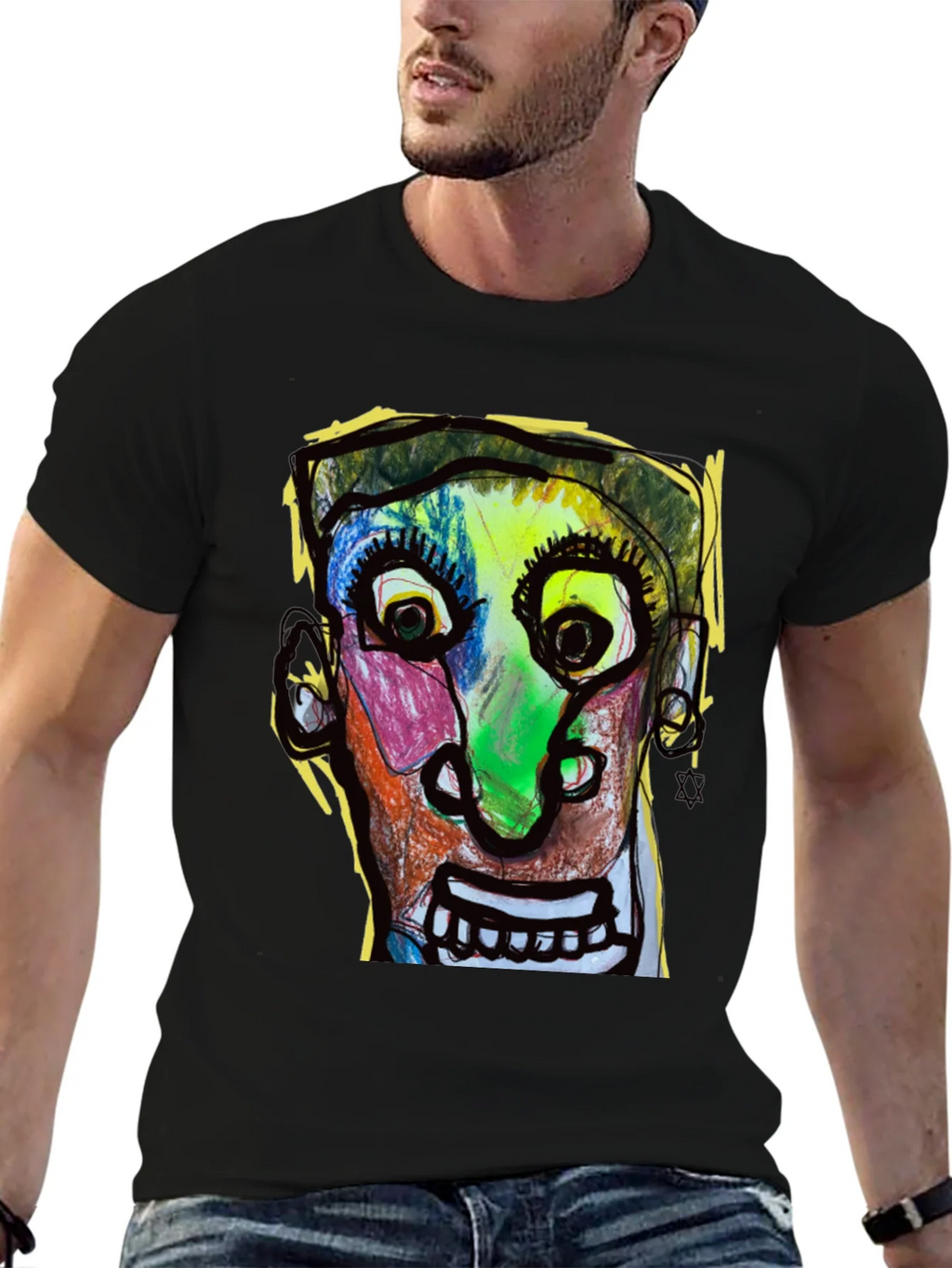 Abstract Face Graphic T-Shirt - Unique Art Tee product image 6