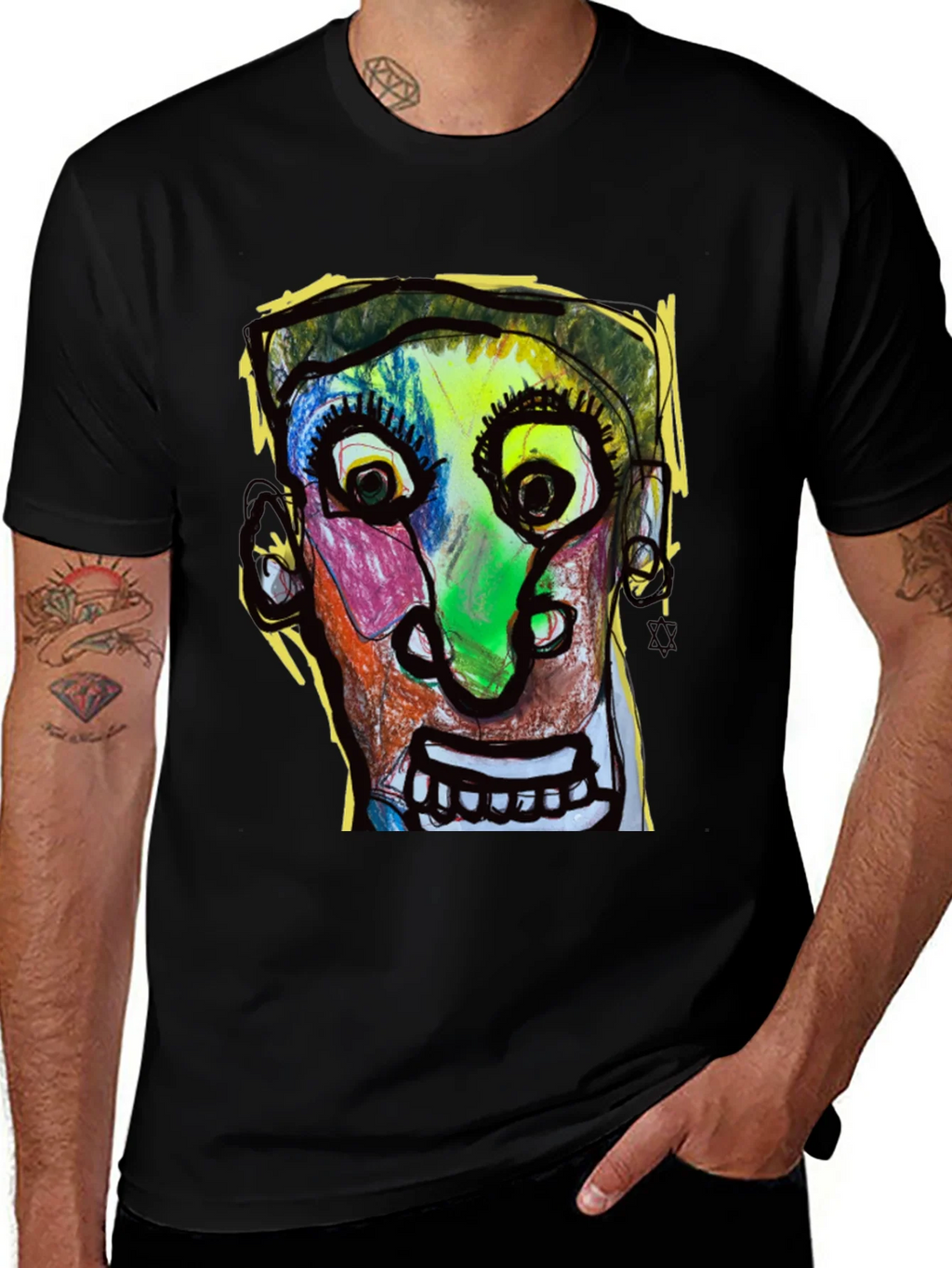Abstract Face Graphic T-Shirt - Unique Art Tee product image 1