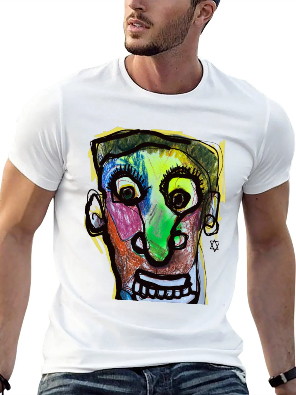 Abstract Face Graphic T-Shirt - Unique Art Tee product image 12