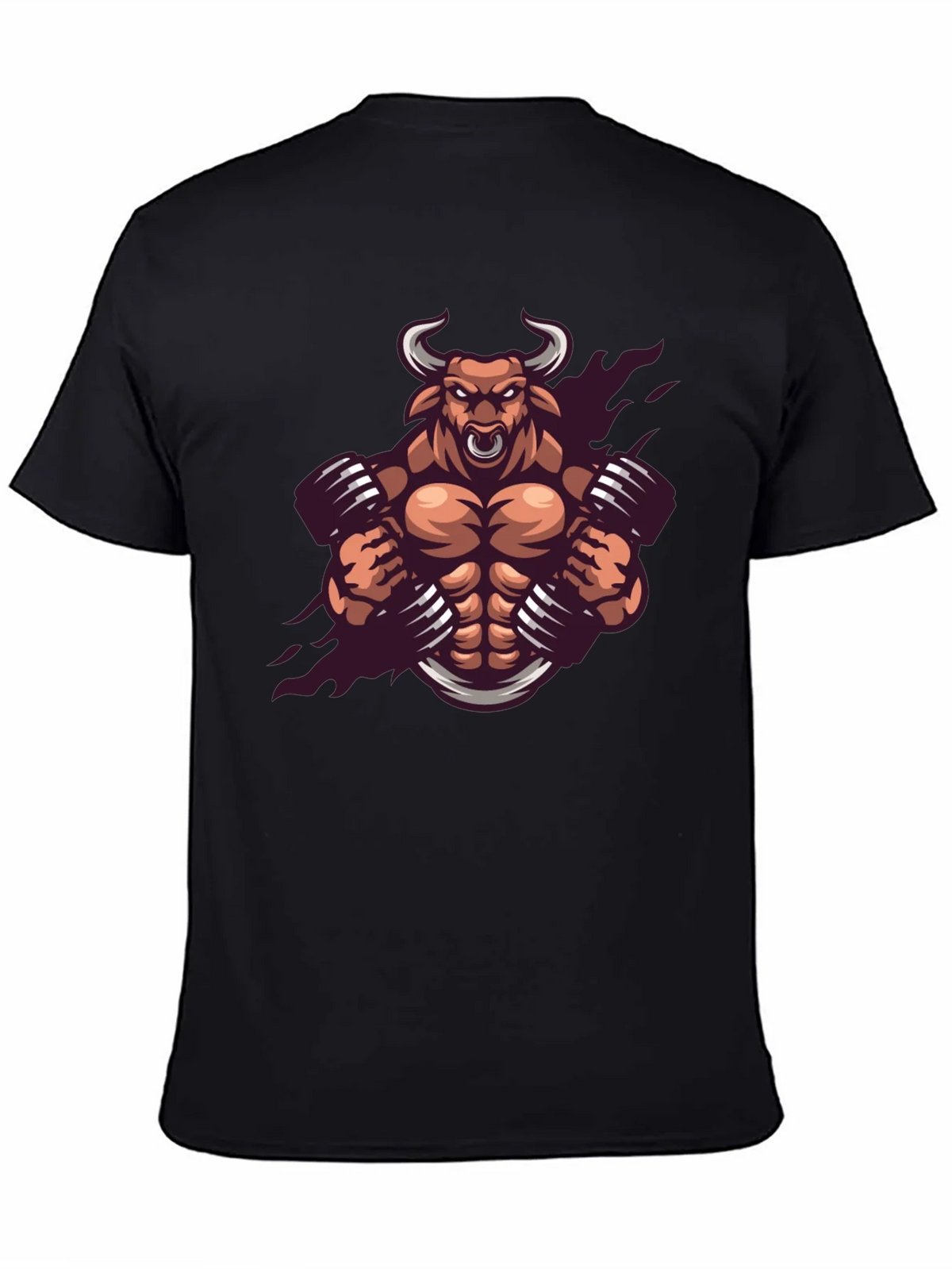 Muscle Bull Graphic Tee - Black Cotton T-Shirt product image 4