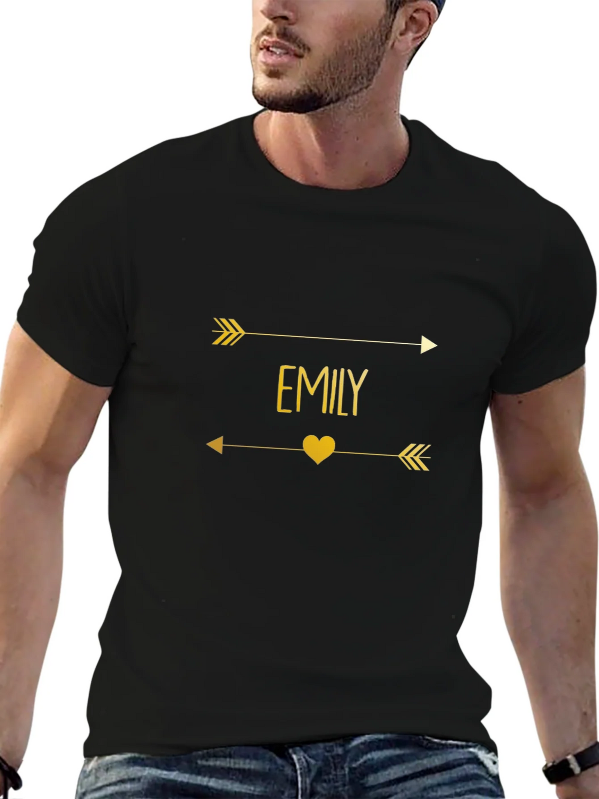 Emily Arrow Heart T-Shirt - Trendy Gold Graphic Tee product image 6
