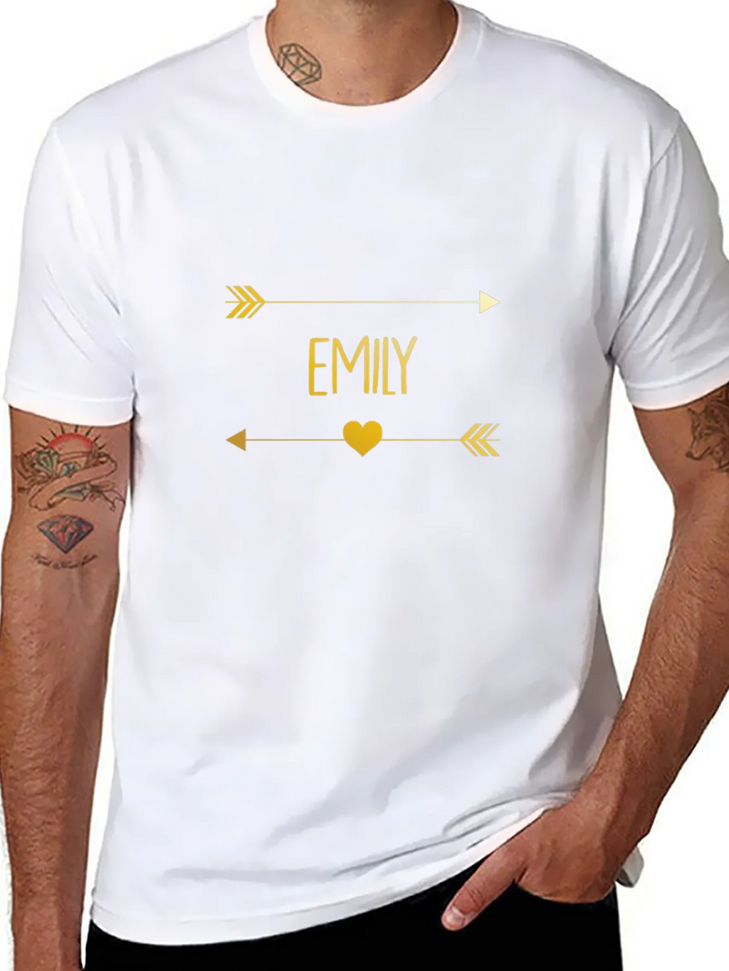 Emily Arrow Heart T-Shirt - Trendy Gold Graphic Tee product image 7