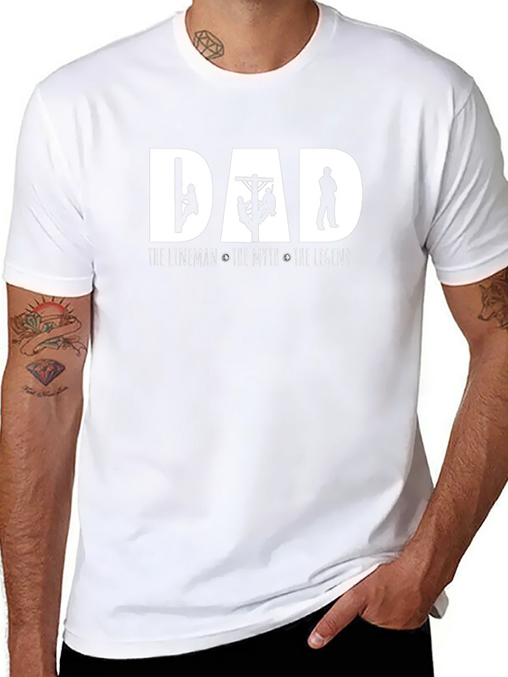 Dad Lineman T-Shirt - The Myth Legend Fathers Day Tee product image 7
