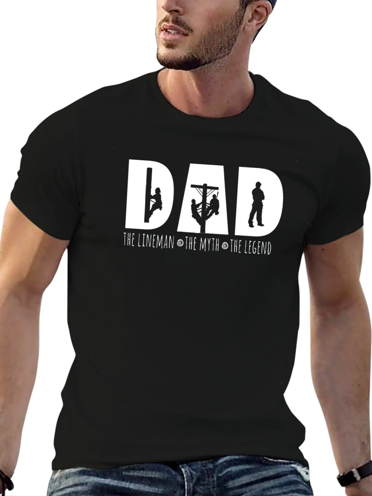 Dad Lineman T-Shirt - The Myth Legend Fathers Day Tee product image 6
