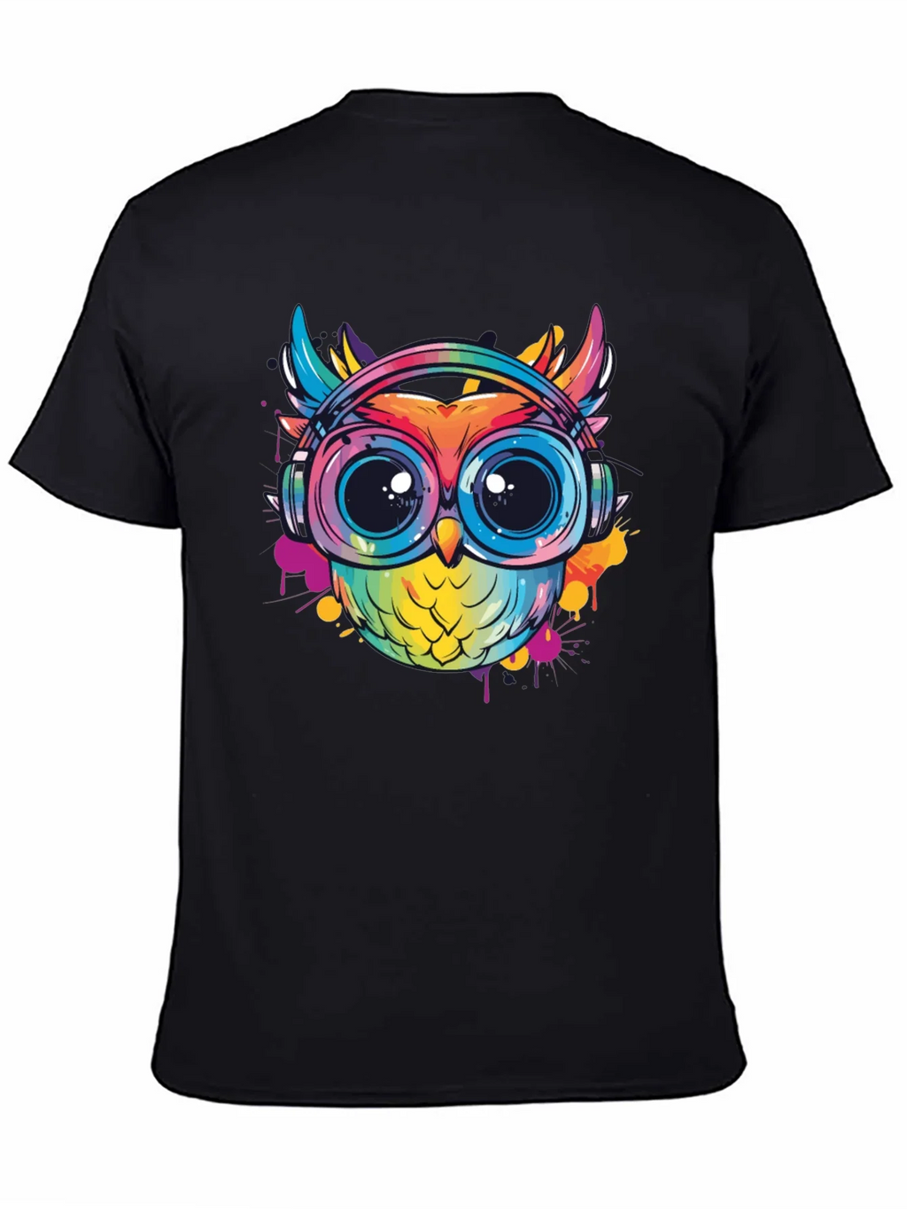 Owl With Headphones Graphic Tee - Trendy Colorful Design product image 4