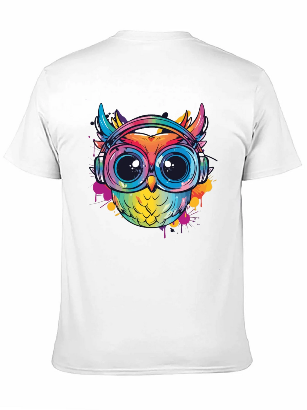 Owl With Headphones Graphic Tee - Trendy Colorful Design product image 10