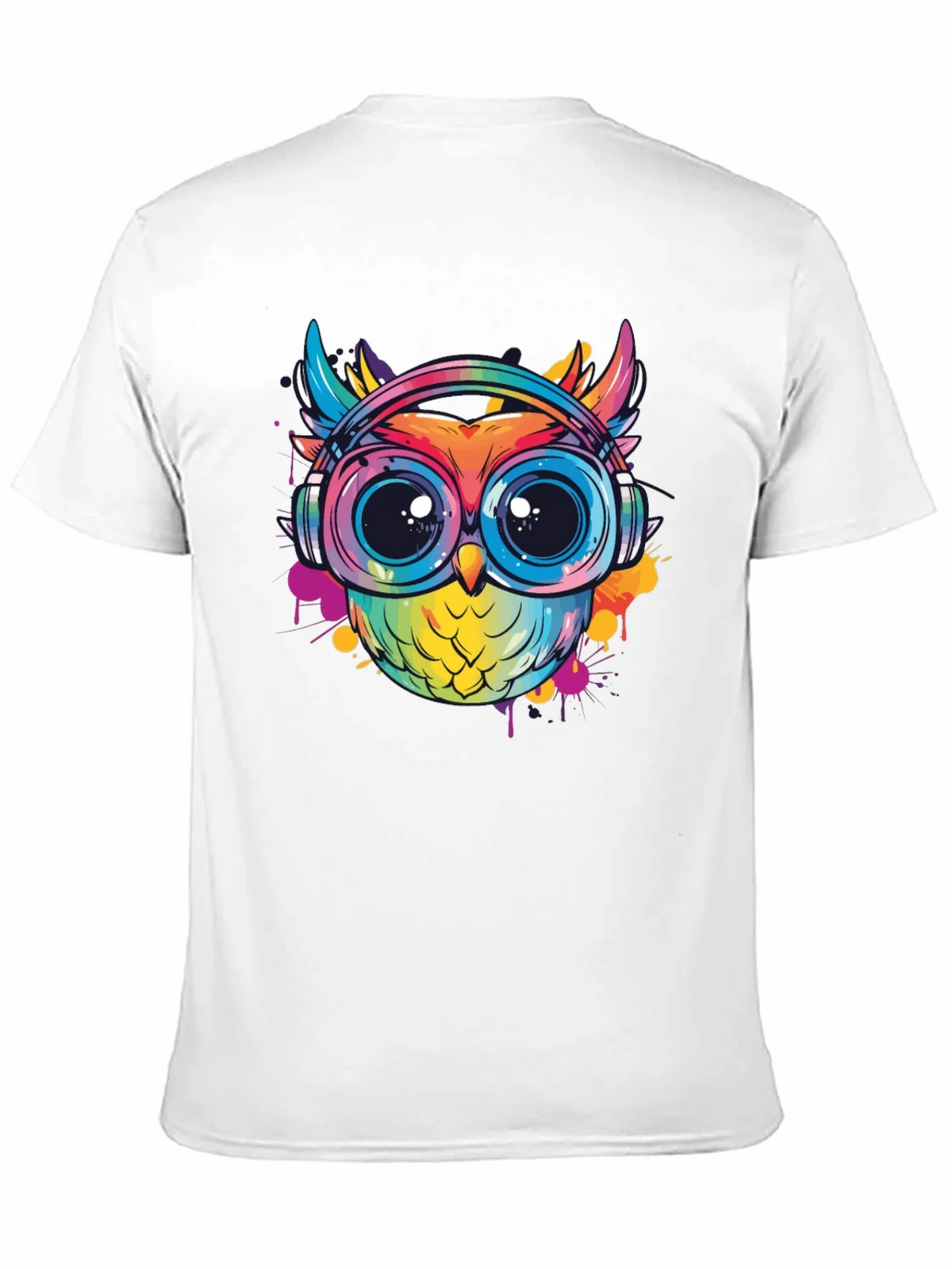 Owl With Headphones Graphic Tee - Trendy Colorful Design product image 10