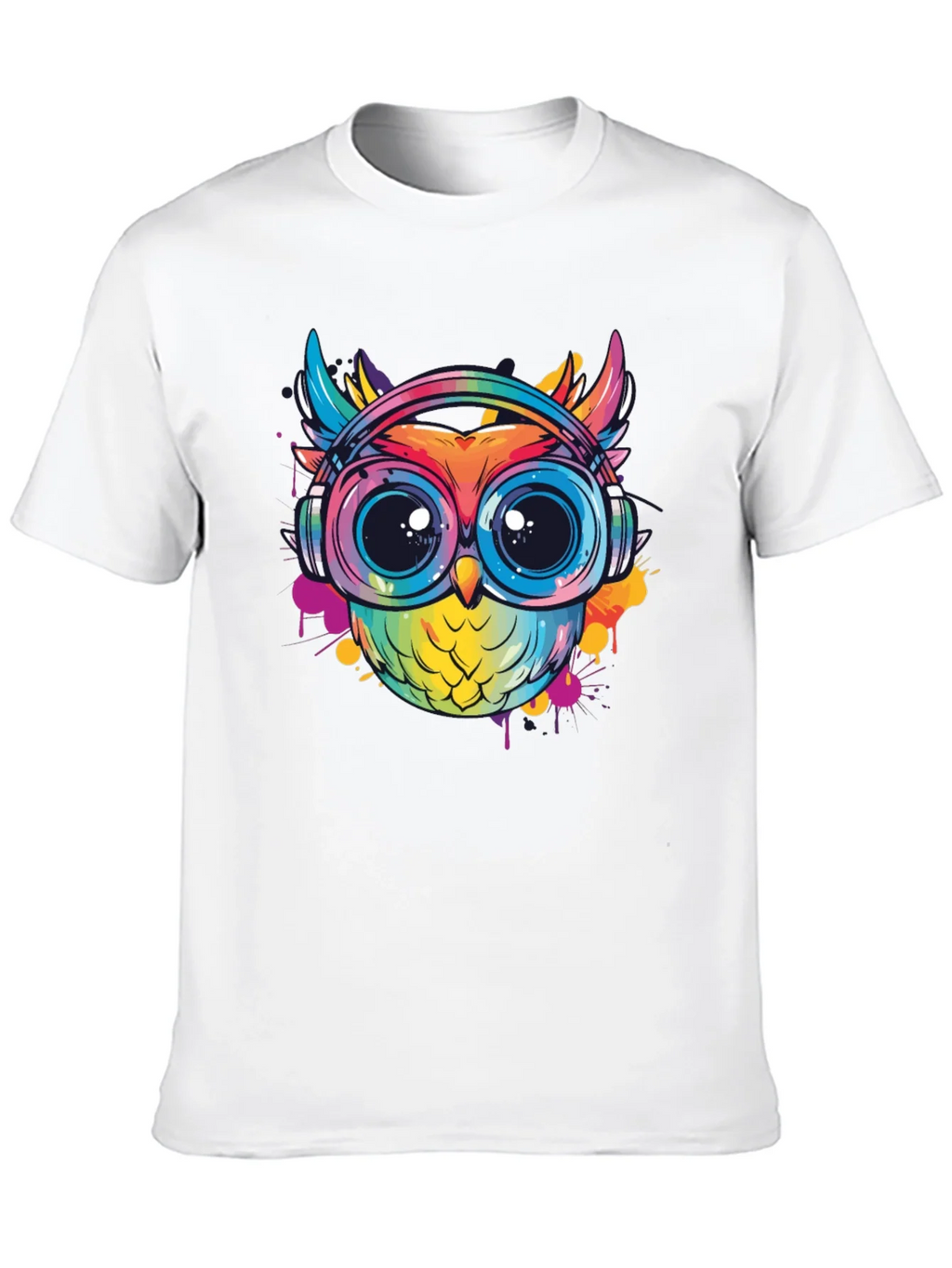 Owl With Headphones Graphic Tee - Trendy Colorful Design product image 9