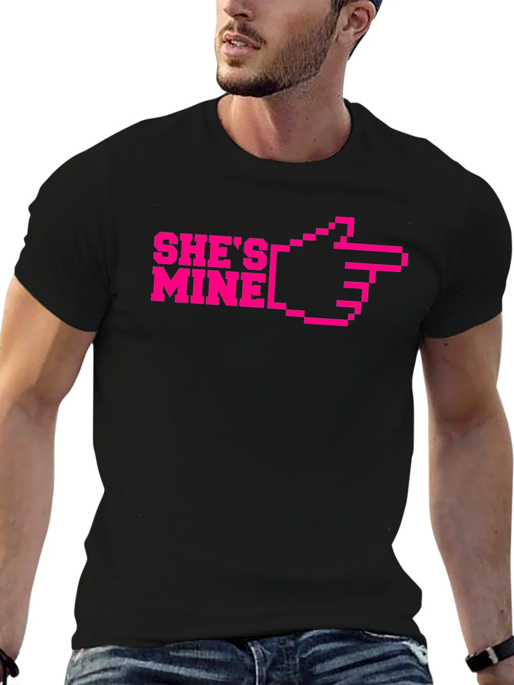 Shes Mine Pixel Art Graphic T-Shirt product image 6