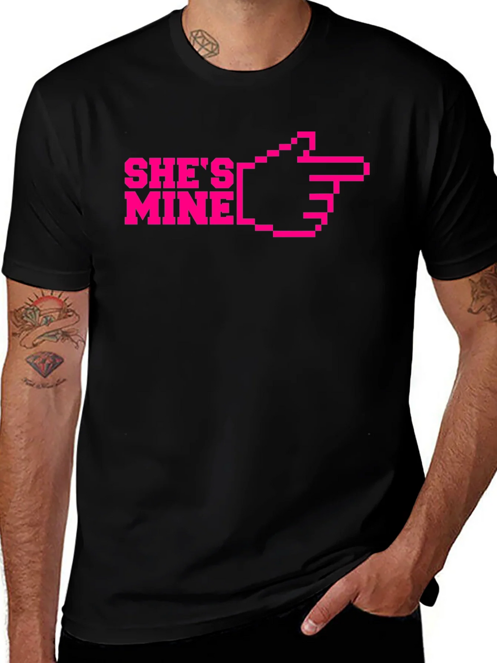 Shes Mine Pixel Art Graphic T-Shirt product image 1
