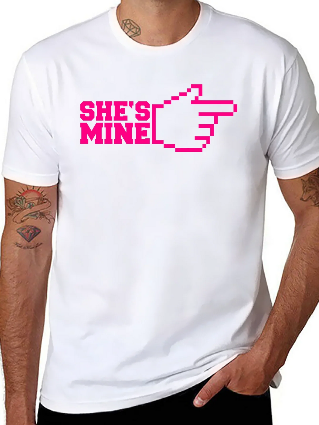 Shes Mine Pixel Art Graphic T-Shirt product image 7