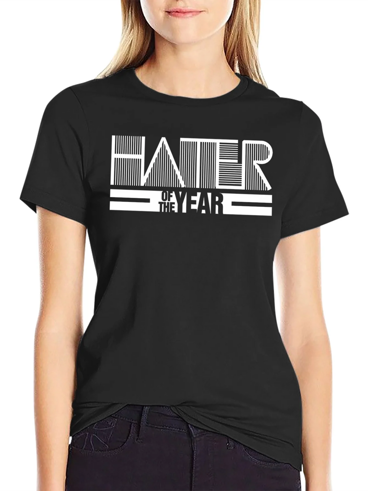 Hater of the Year Black Graphic T-Shirt product image 2
