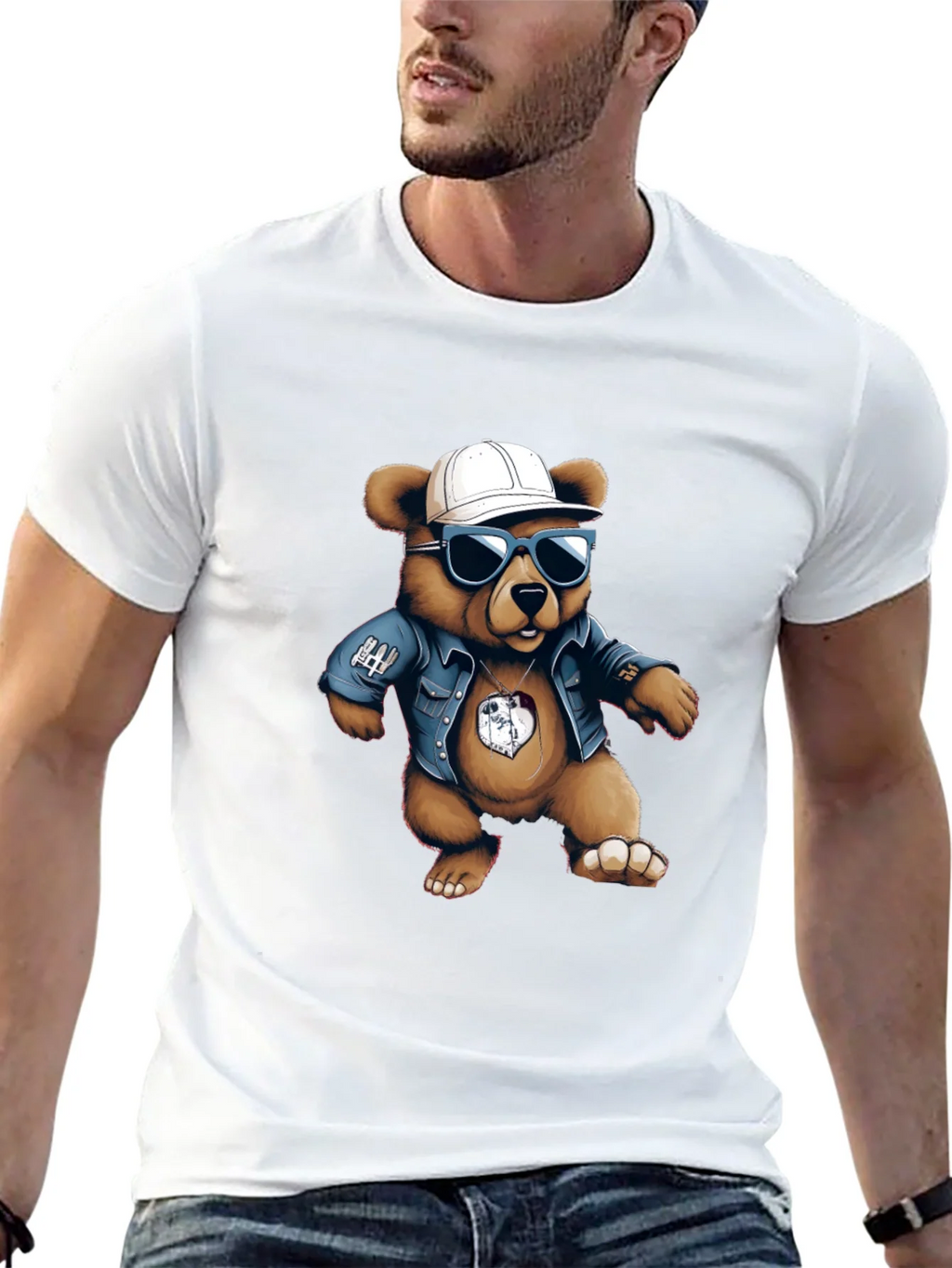 Cool Bear Graphic Tee - Black Cotton Blend product image 12