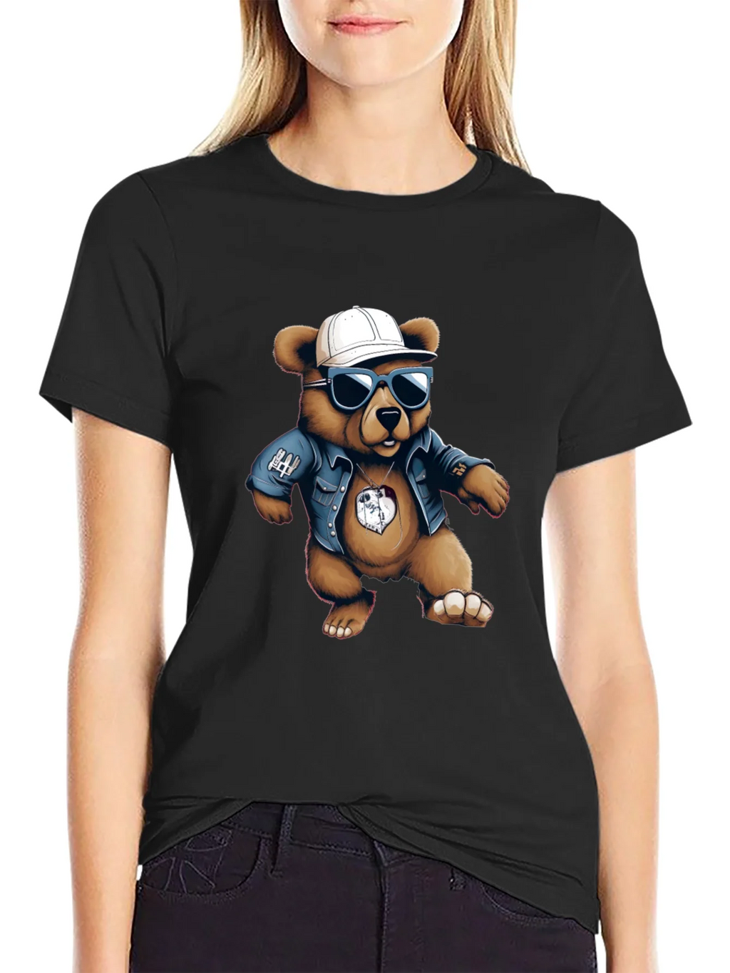 Cool Bear Graphic Tee - Black Cotton Blend product image 2