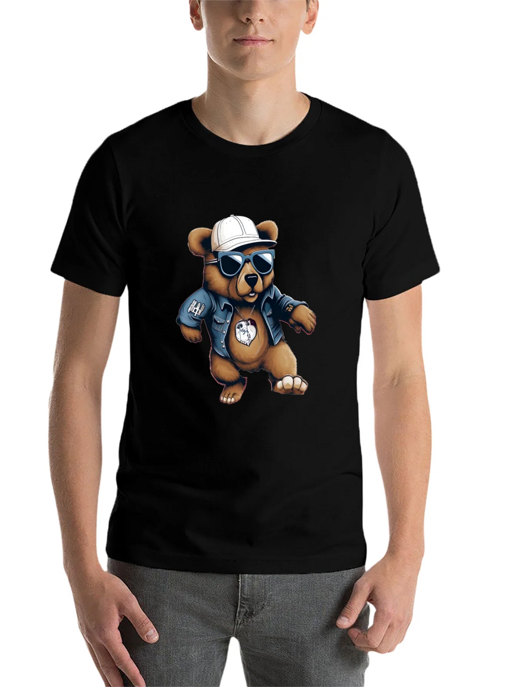 Cool Bear Graphic Tee - Black Cotton Blend product image 4