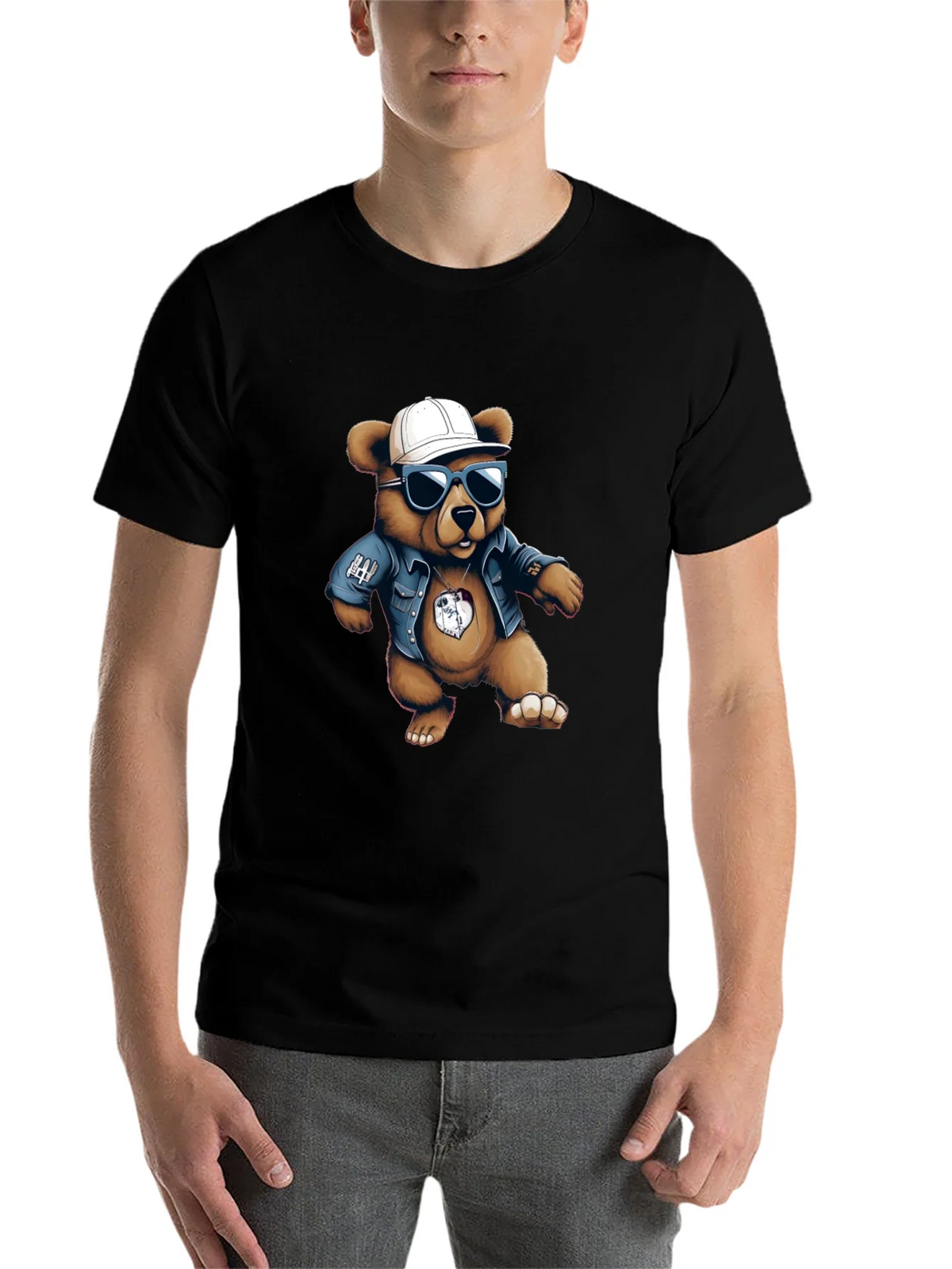 Cool Bear Graphic Tee - Black Cotton Blend product image 4