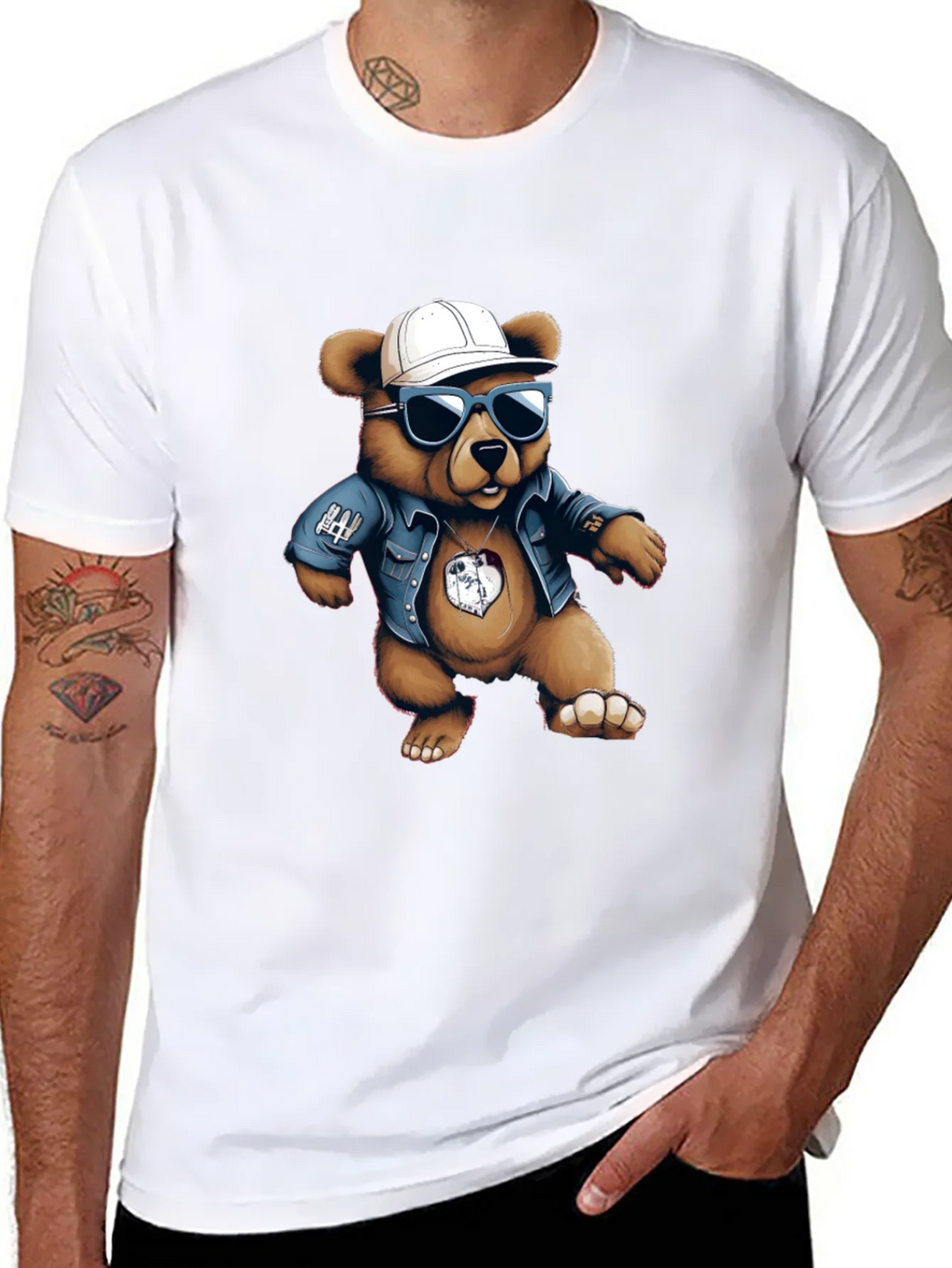 Cool Bear Graphic Tee - Black Cotton Blend product image 7