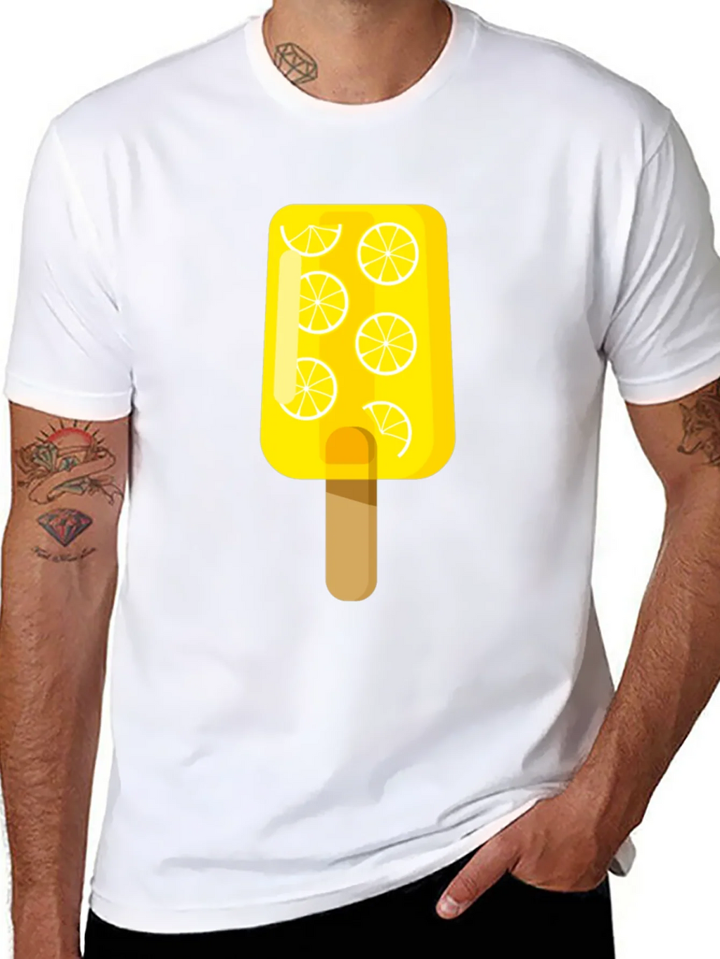 Lemon Popsicle Graphic Tee - Black Cotton T-Shirt product image 7