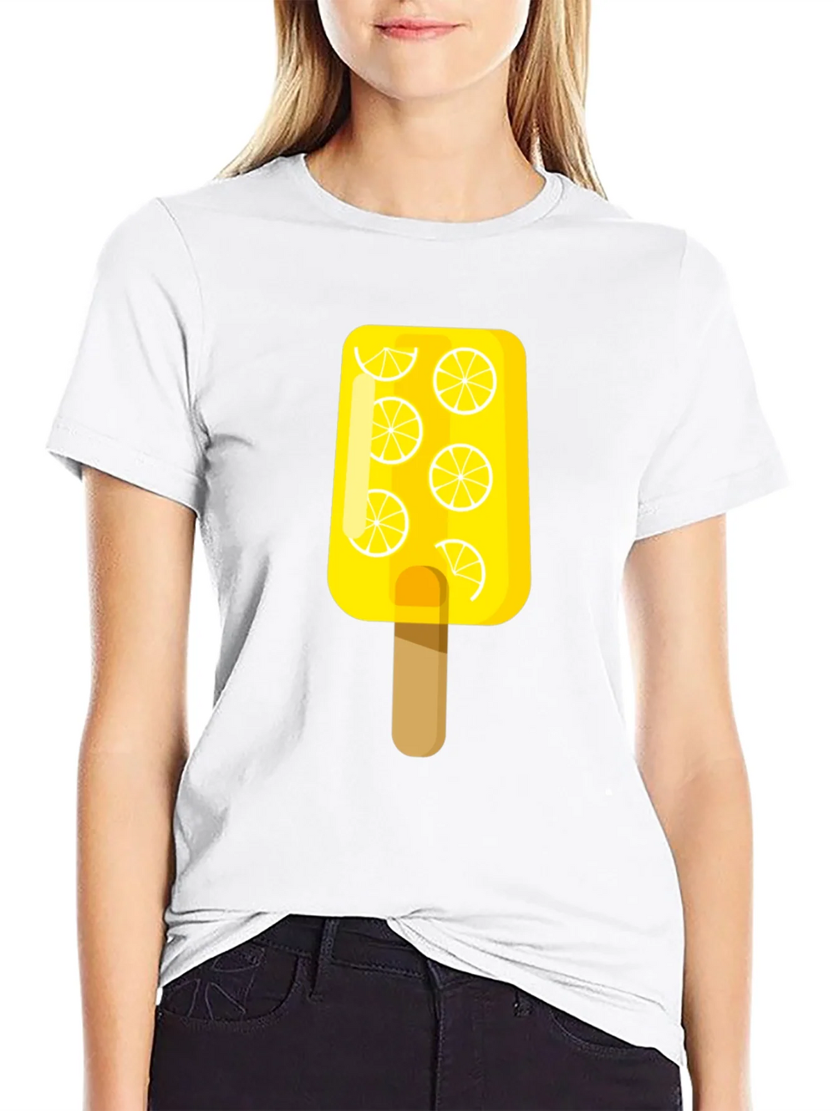 Lemon Popsicle Graphic Tee - Black Cotton T-Shirt product image 8