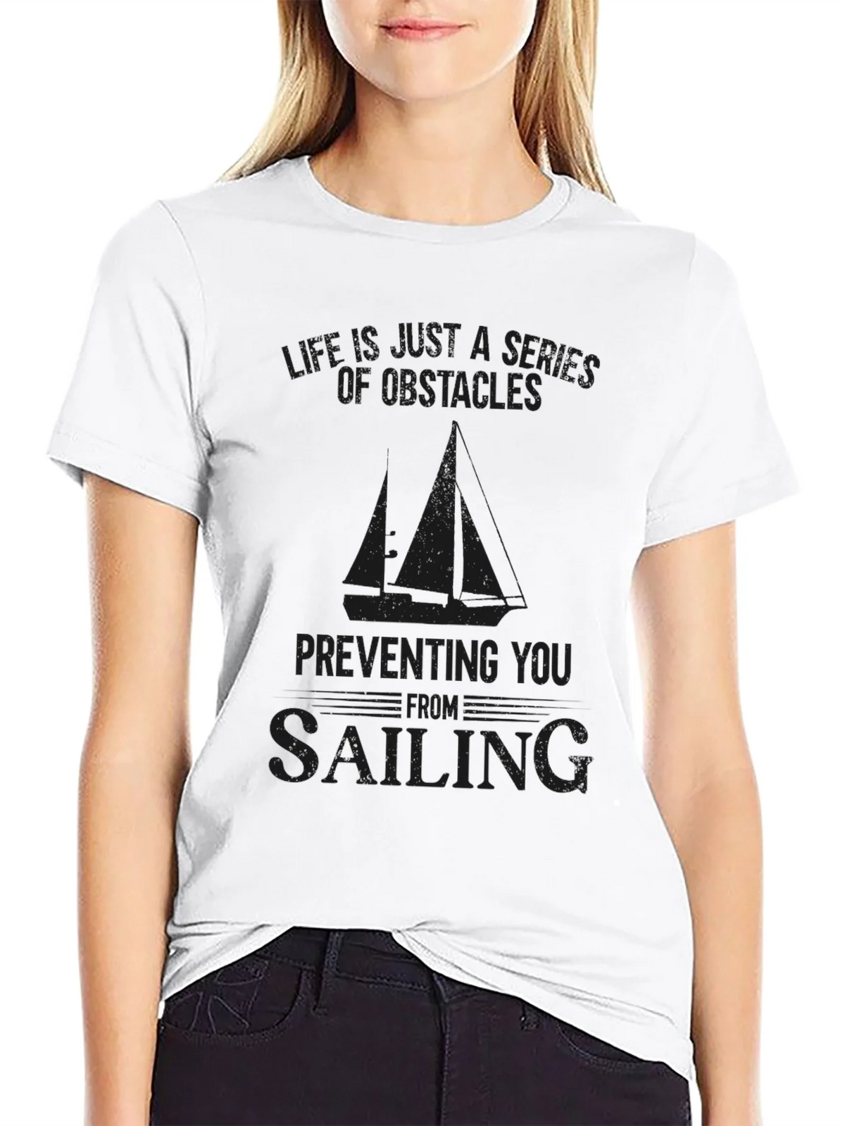 Obstacles to Sailing Graphic Tee - Black product image 8