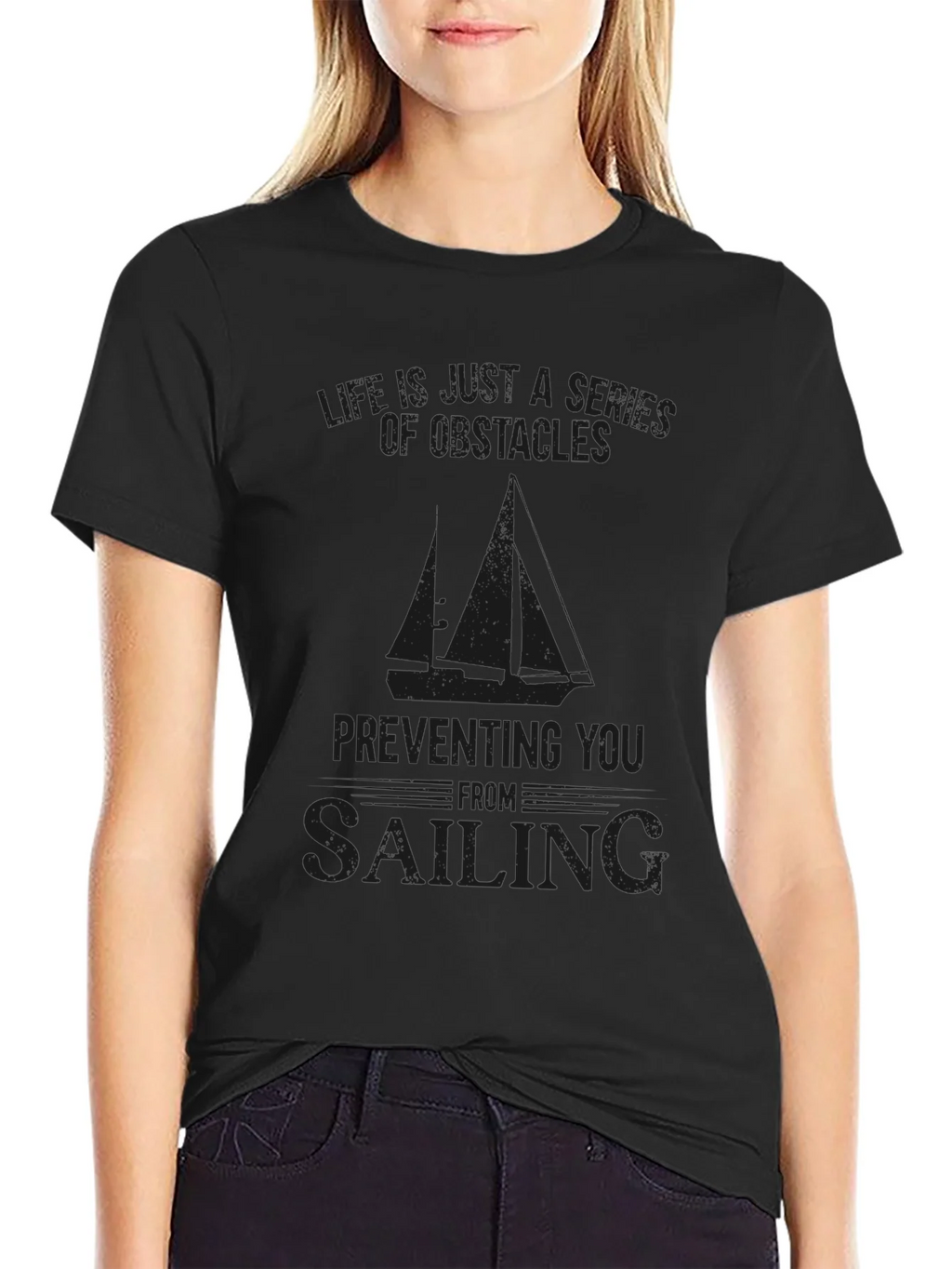 Obstacles to Sailing Graphic Tee - Black product image 2