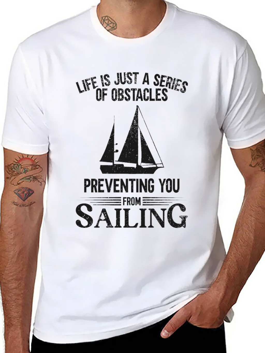 Obstacles to Sailing Graphic Tee - Black product image 7