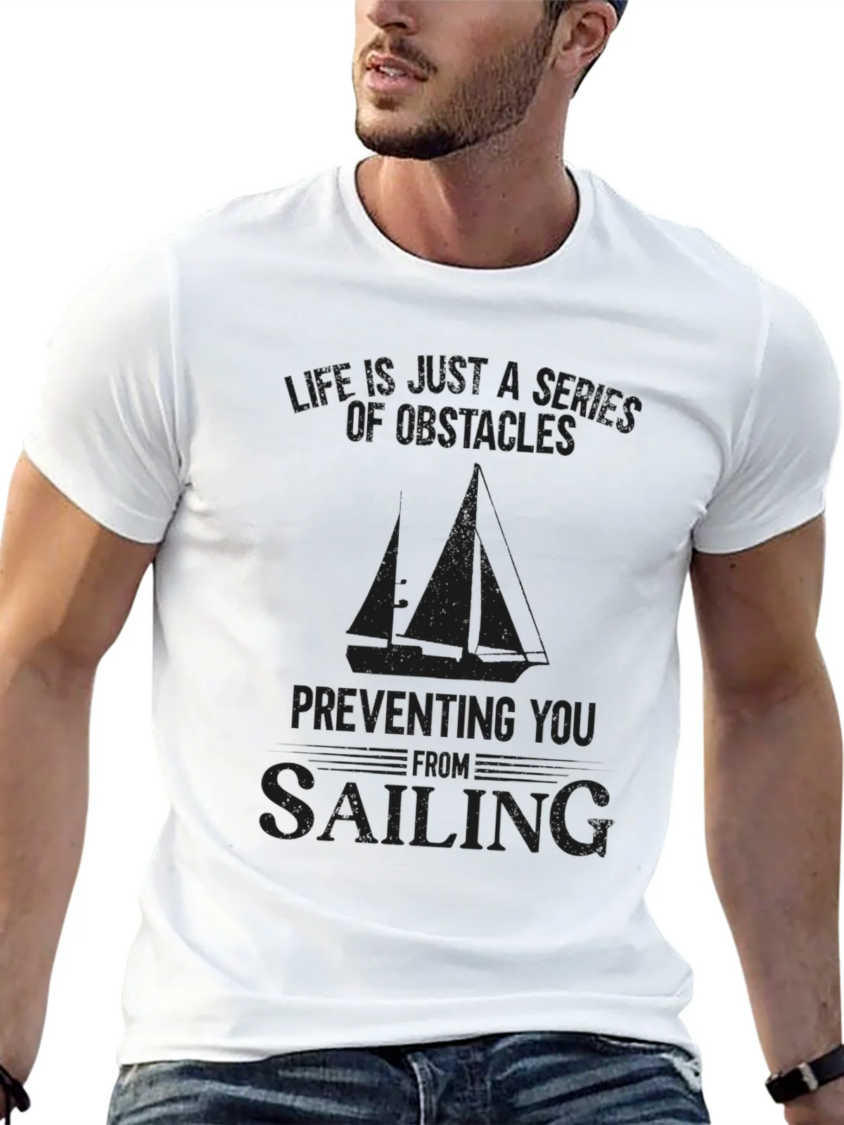 Obstacles to Sailing Graphic Tee - Black product image 12