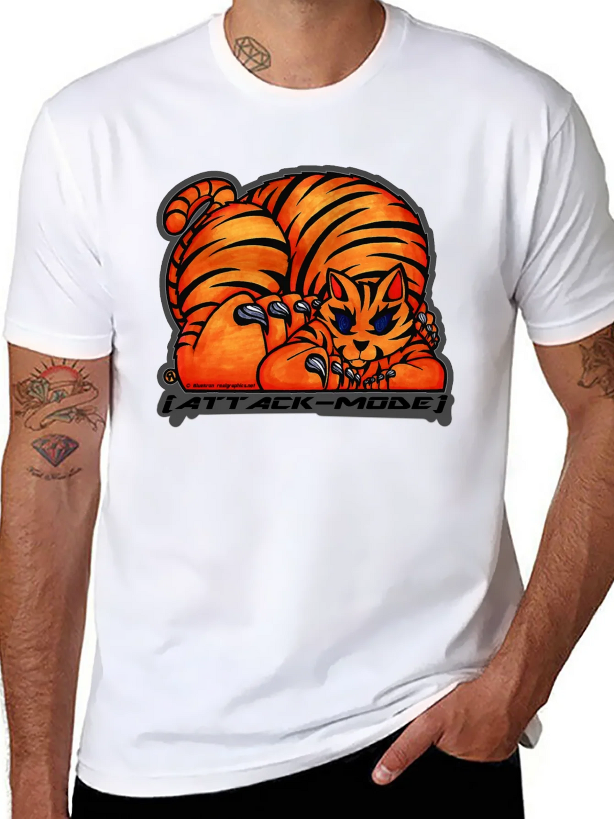 Attack Mode Tiger Graphic T-Shirt Cotton Blend Casual Wear product image 7