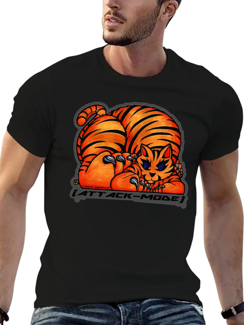 Attack Mode Tiger Graphic T-Shirt Cotton Blend Casual Wear product image 6
