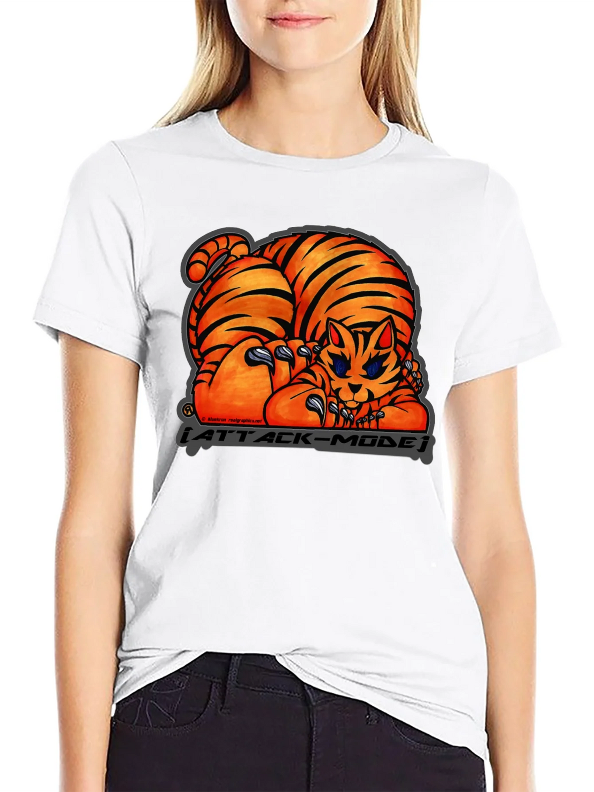 Attack Mode Tiger Graphic T-Shirt Cotton Blend Casual Wear product image 8