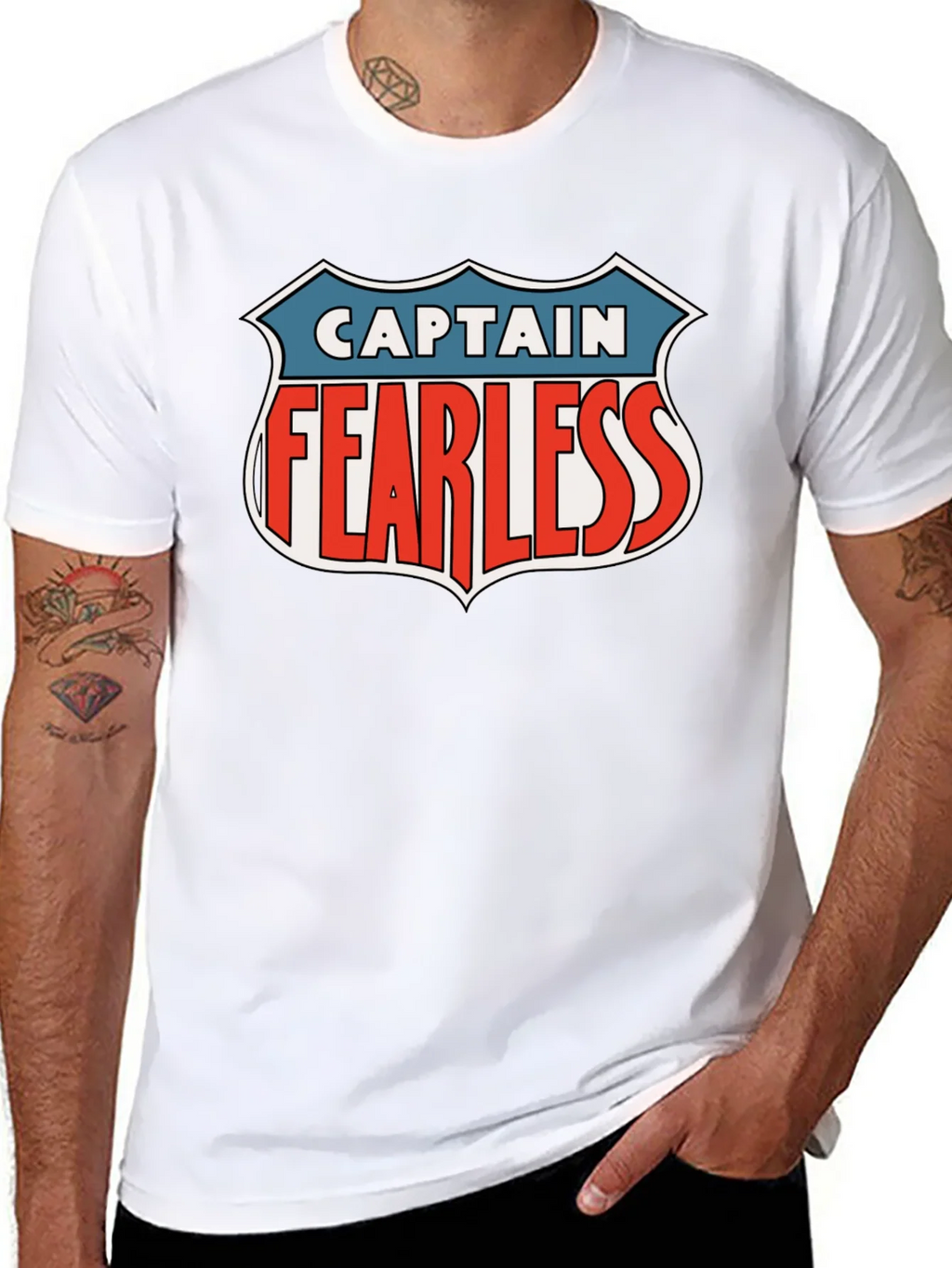Captain Fearless Graphic Tee - Black Casual T-Shirt product image 7