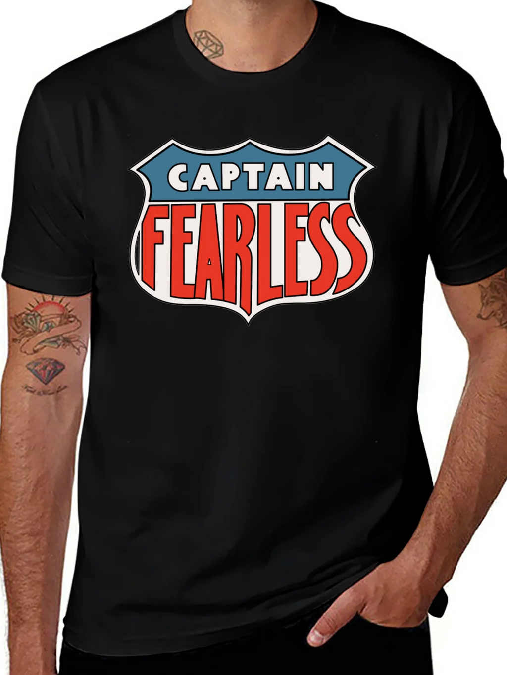 Captain Fearless Graphic Tee - Black Casual T-Shirt product image 1