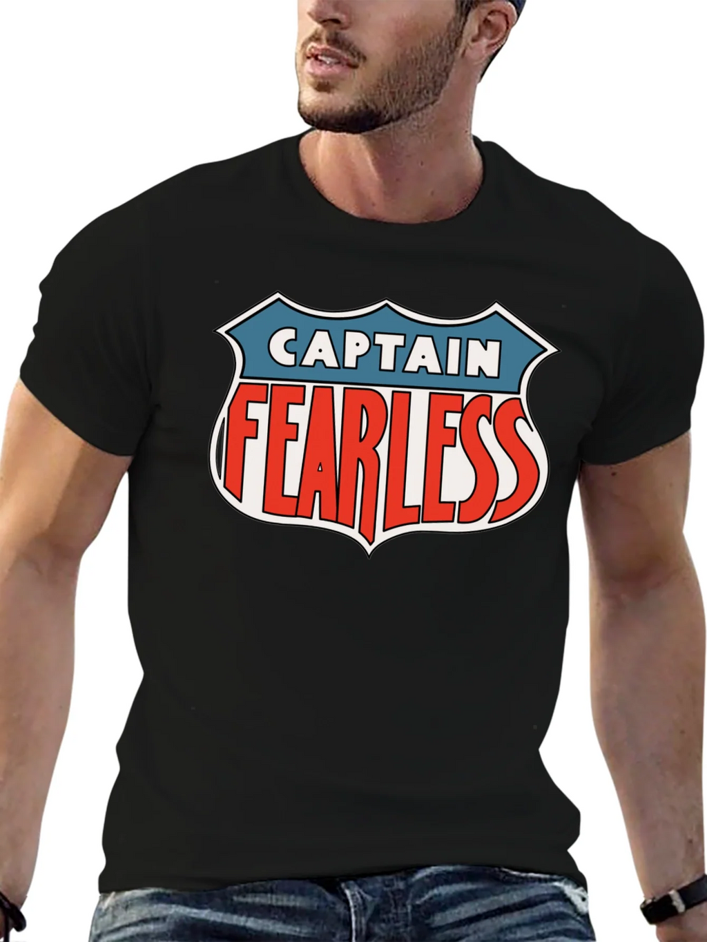 Captain Fearless Graphic Tee - Black Casual T-Shirt product image 6
