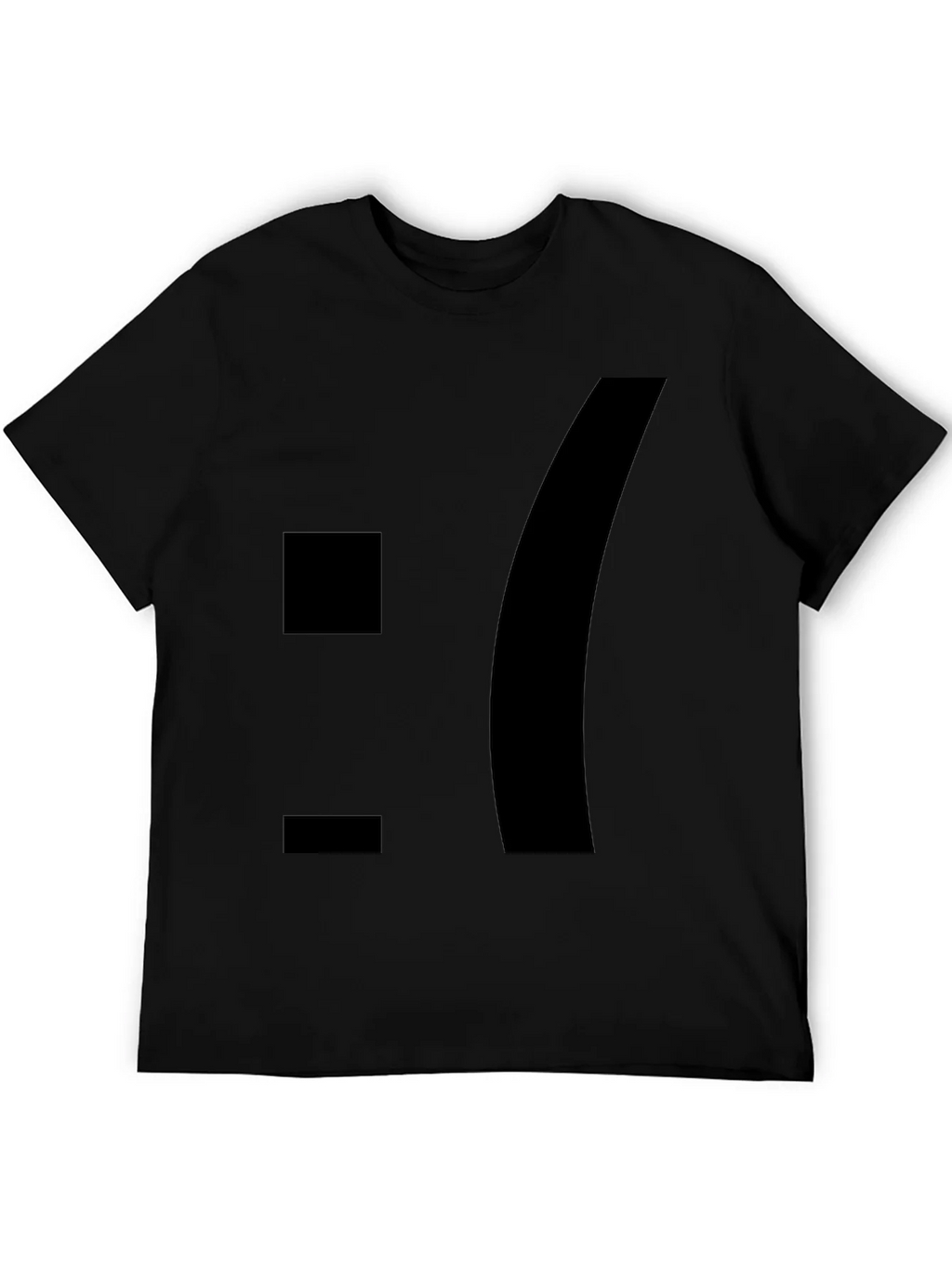 Sad Emoticon Graphic Tee - Black Cotton Blend product image 5