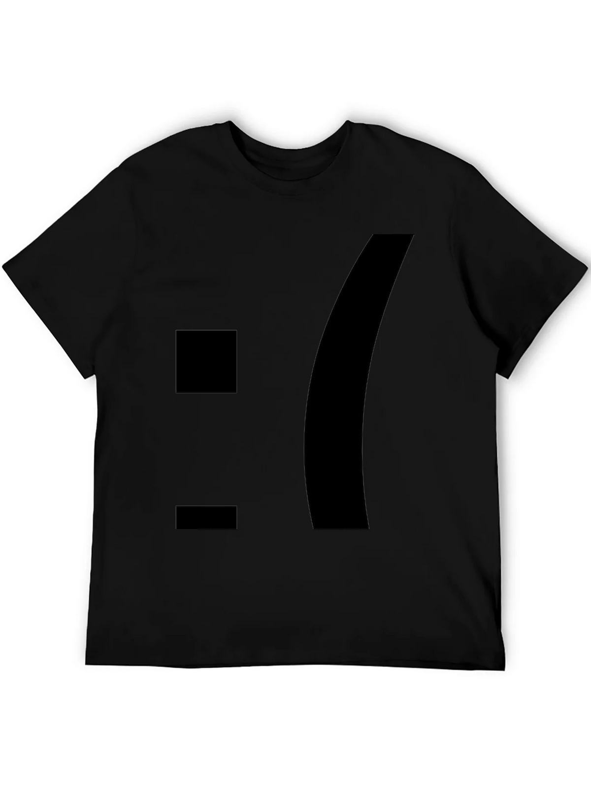 Sad Emoticon Graphic Tee - Black Cotton Blend product image 5