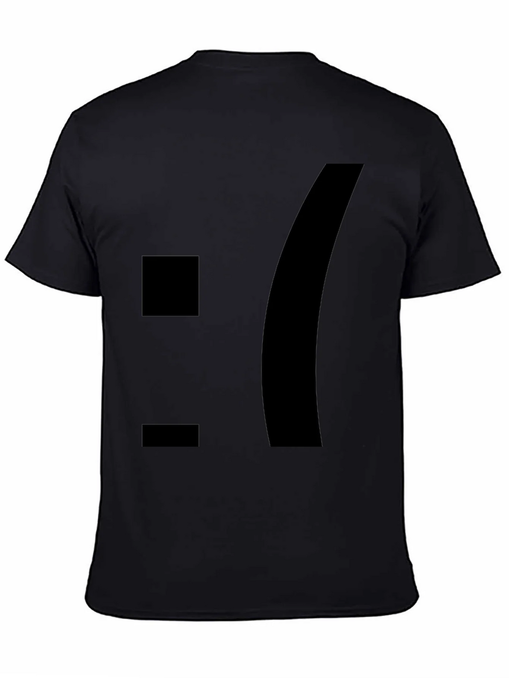Sad Emoticon Graphic Tee - Black Cotton Blend product image 4