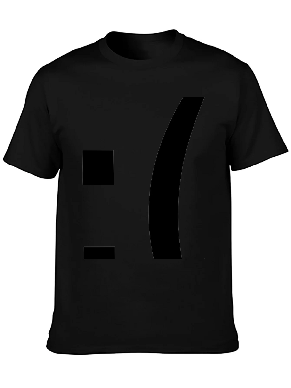 Sad Emoticon Graphic Tee - Black Cotton Blend product image 3