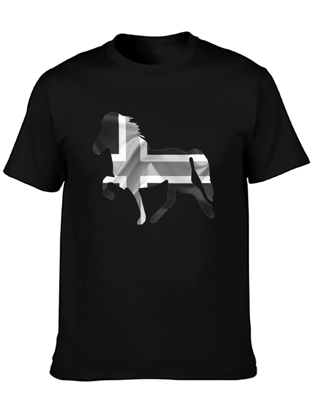 Icelandic Horse Flag T-Shirt - Black Cotton Tee product image 3