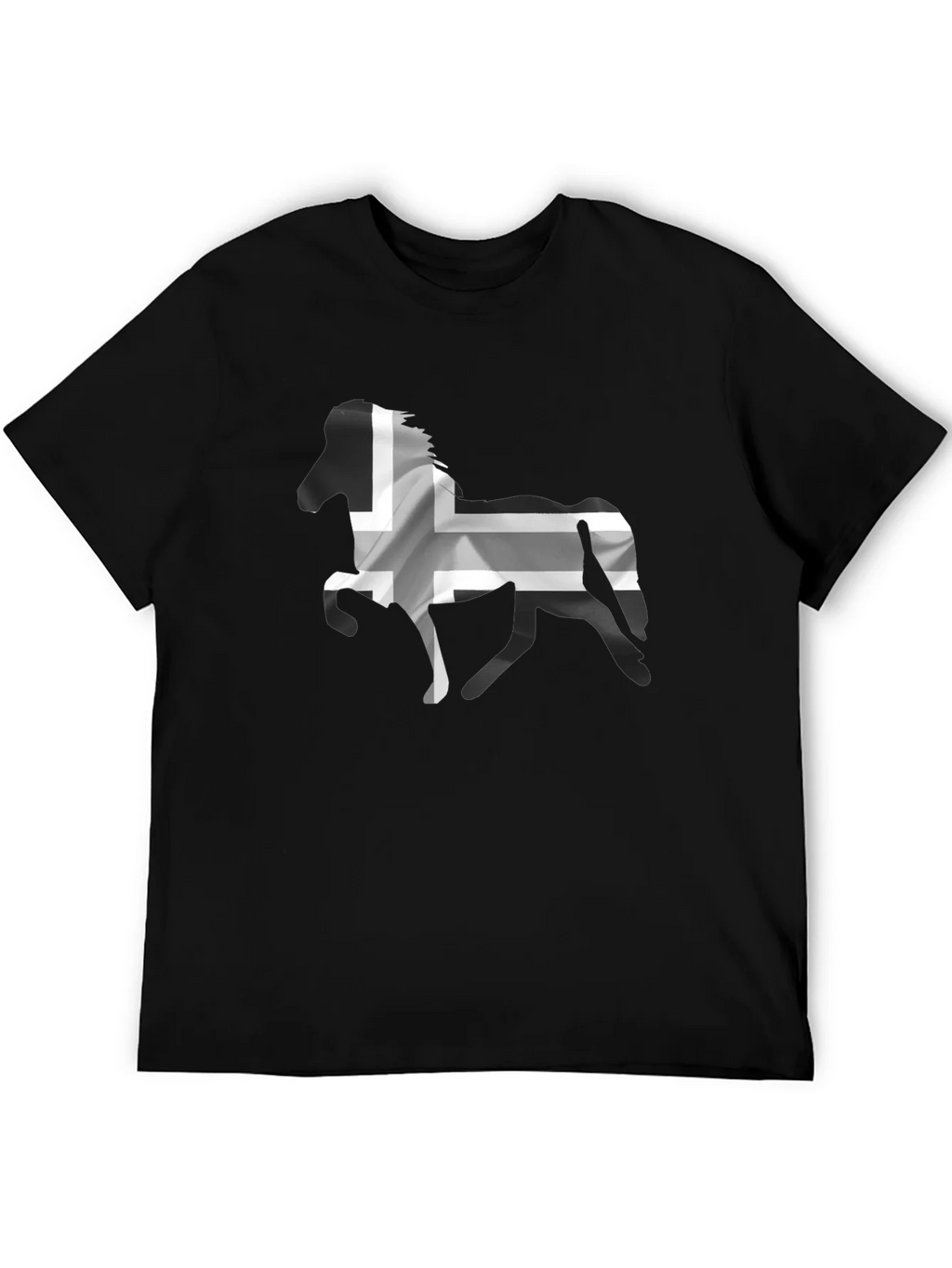 Icelandic Horse Flag T-Shirt - Black Cotton Tee product image 5